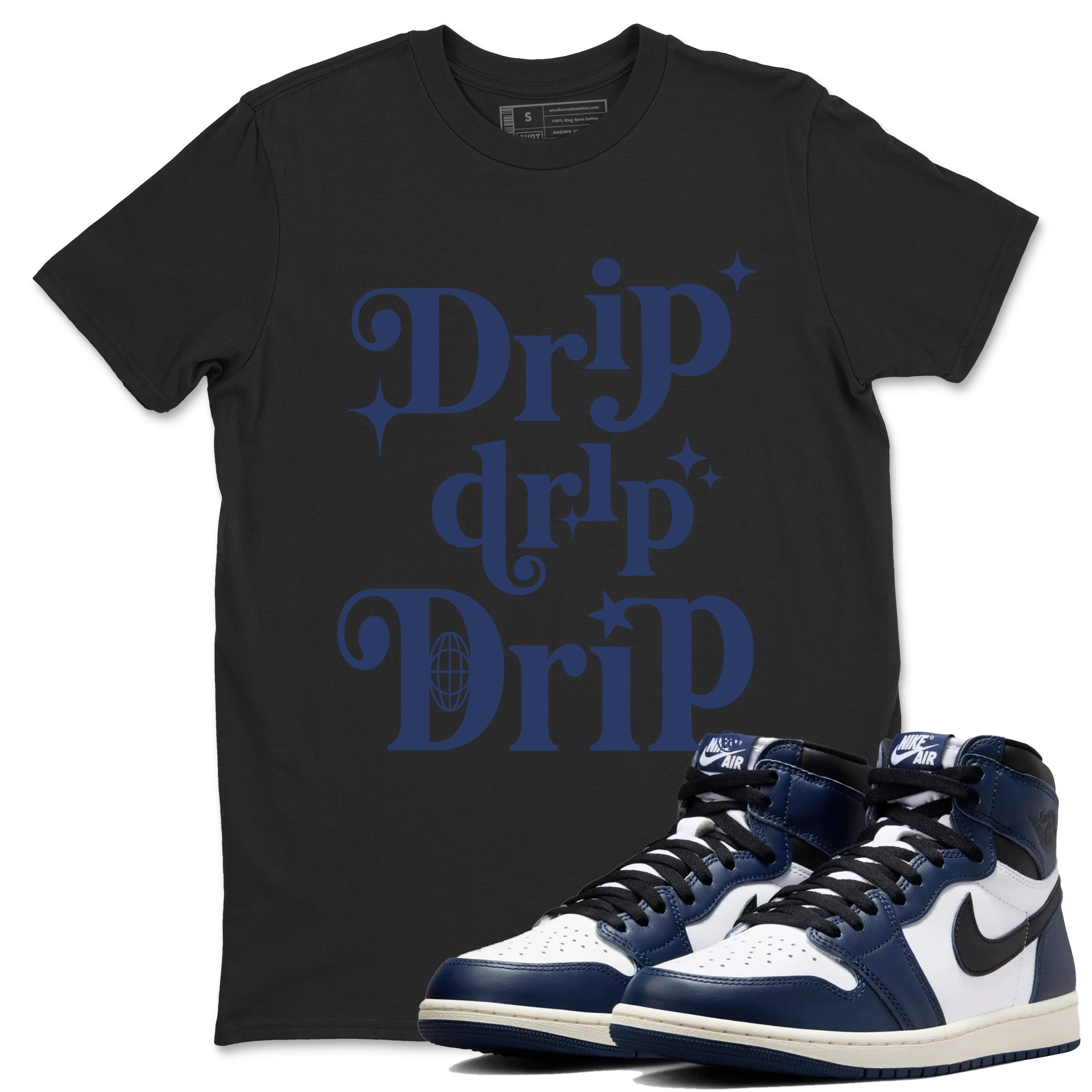 Drip Drip Drip snkmatch Tees - Air Jordan 1 Midnight Navy