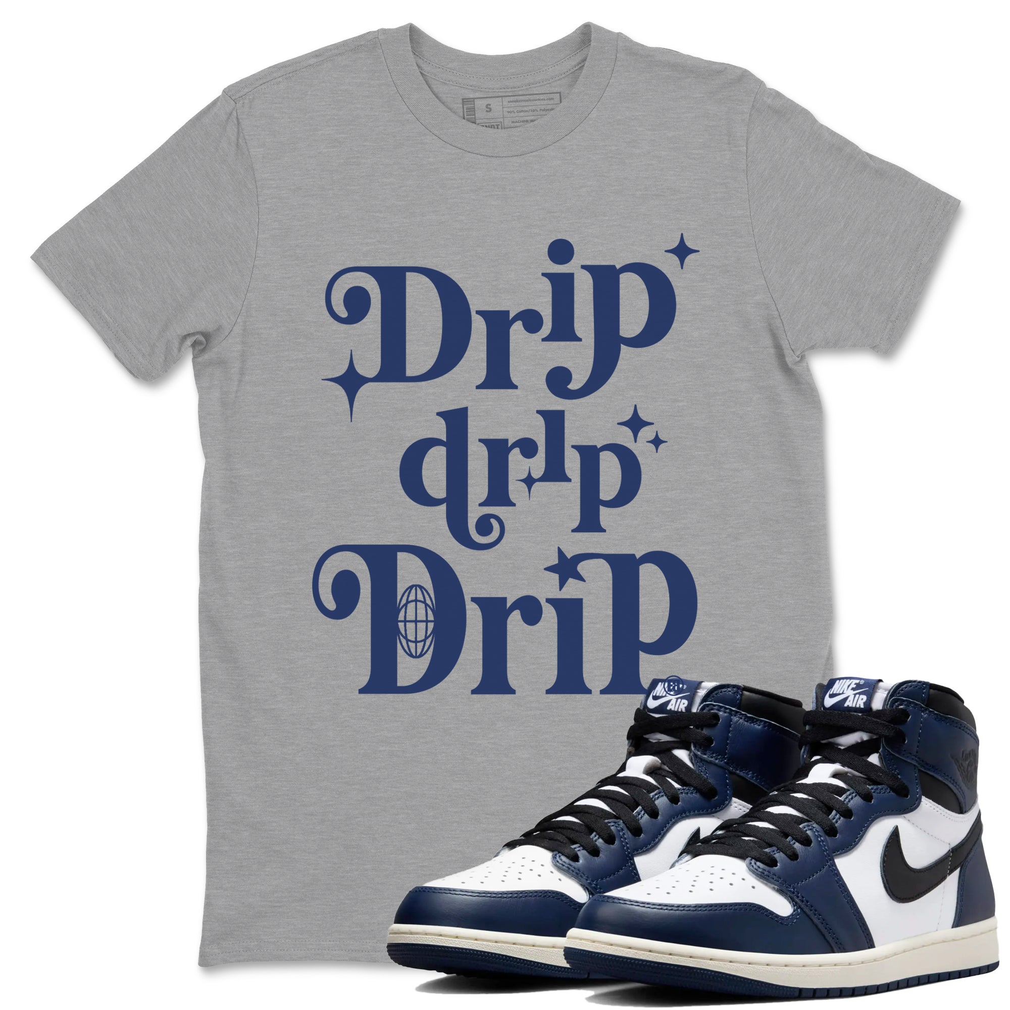 Drip Drip Drip snkmatch Tees - Air Jordan 1 Midnight Navy