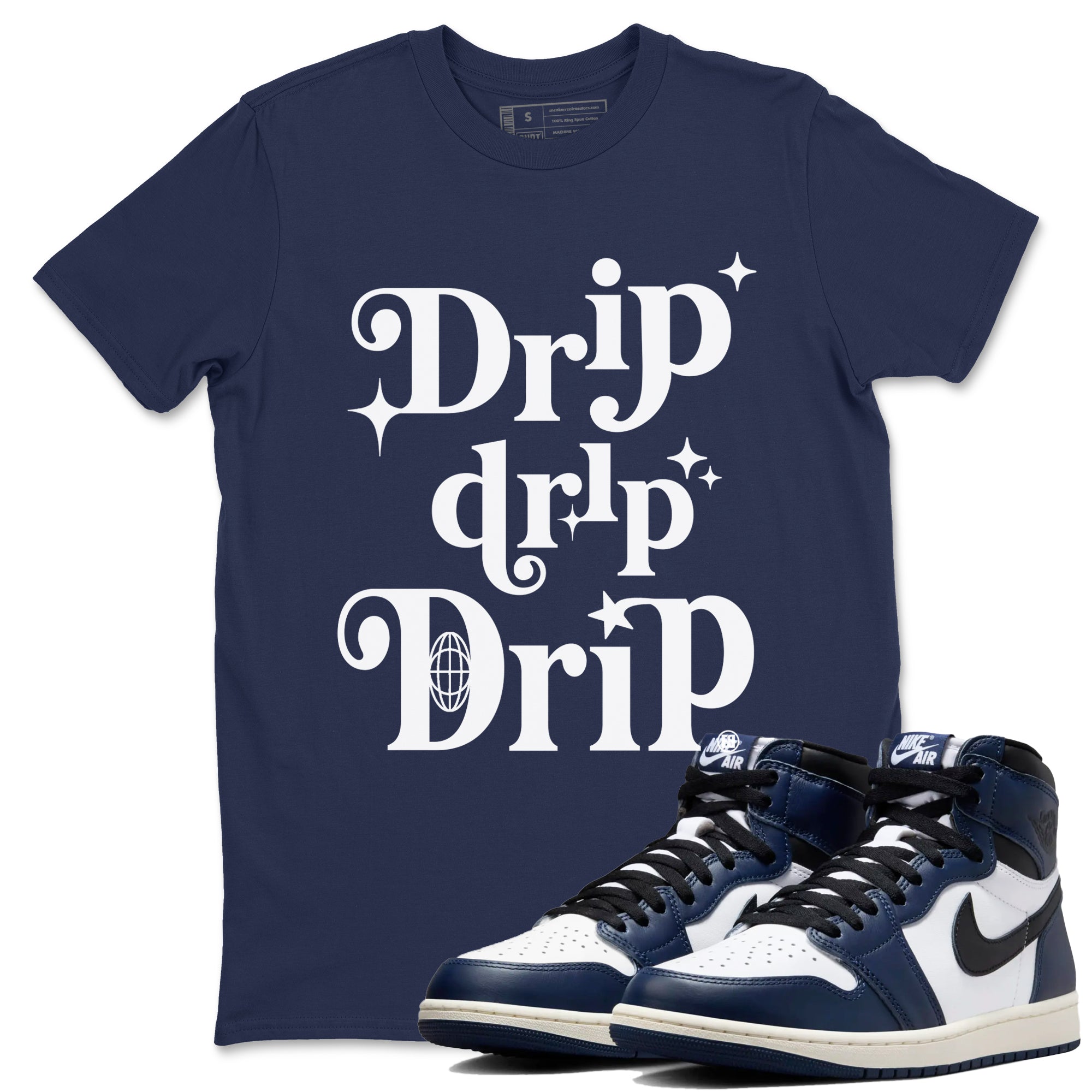 Drip Drip Drip snkmatch Tees - Air Jordan 1 Midnight Navy