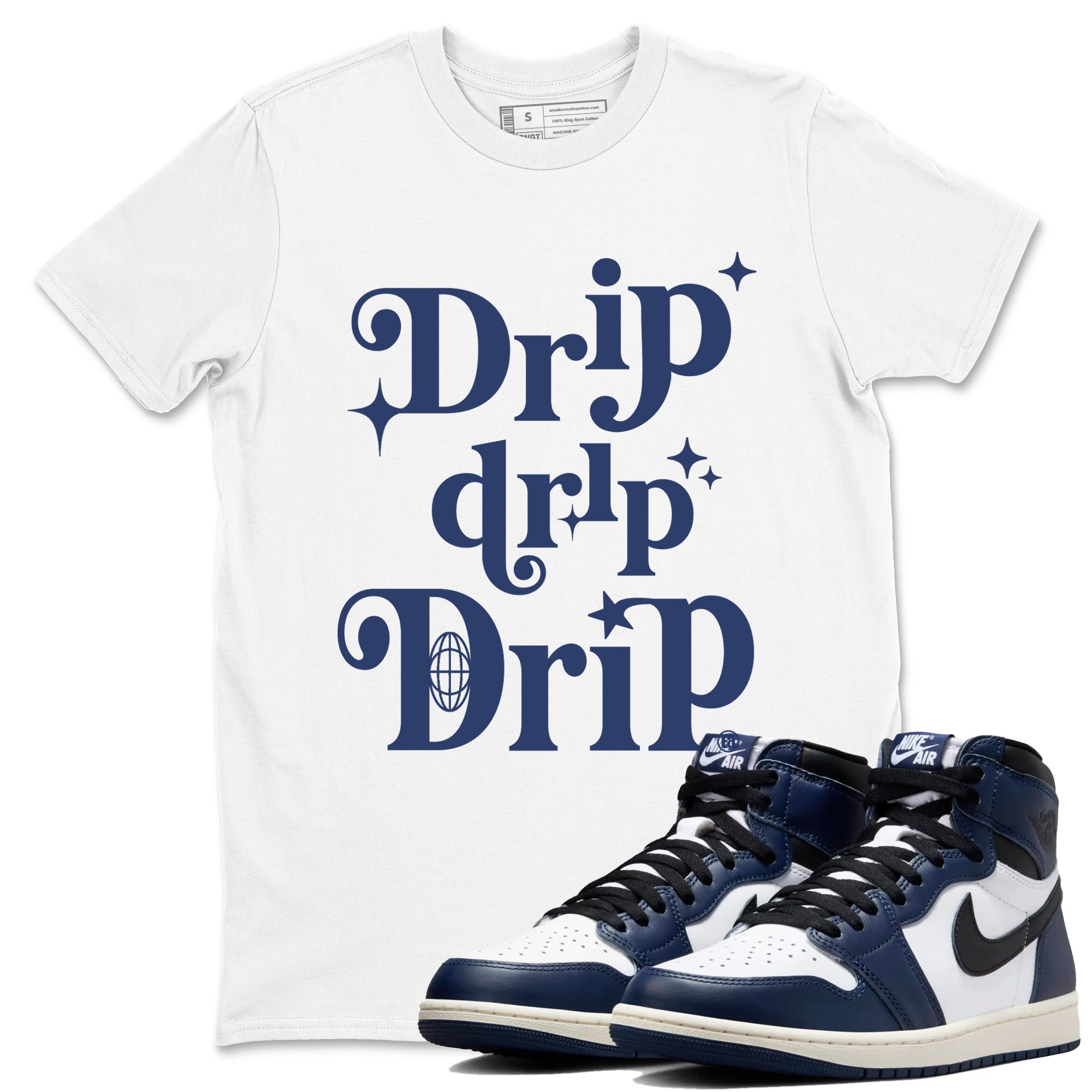 Drip Drip Drip snkmatch Tees - Air Jordan 1 Midnight Navy