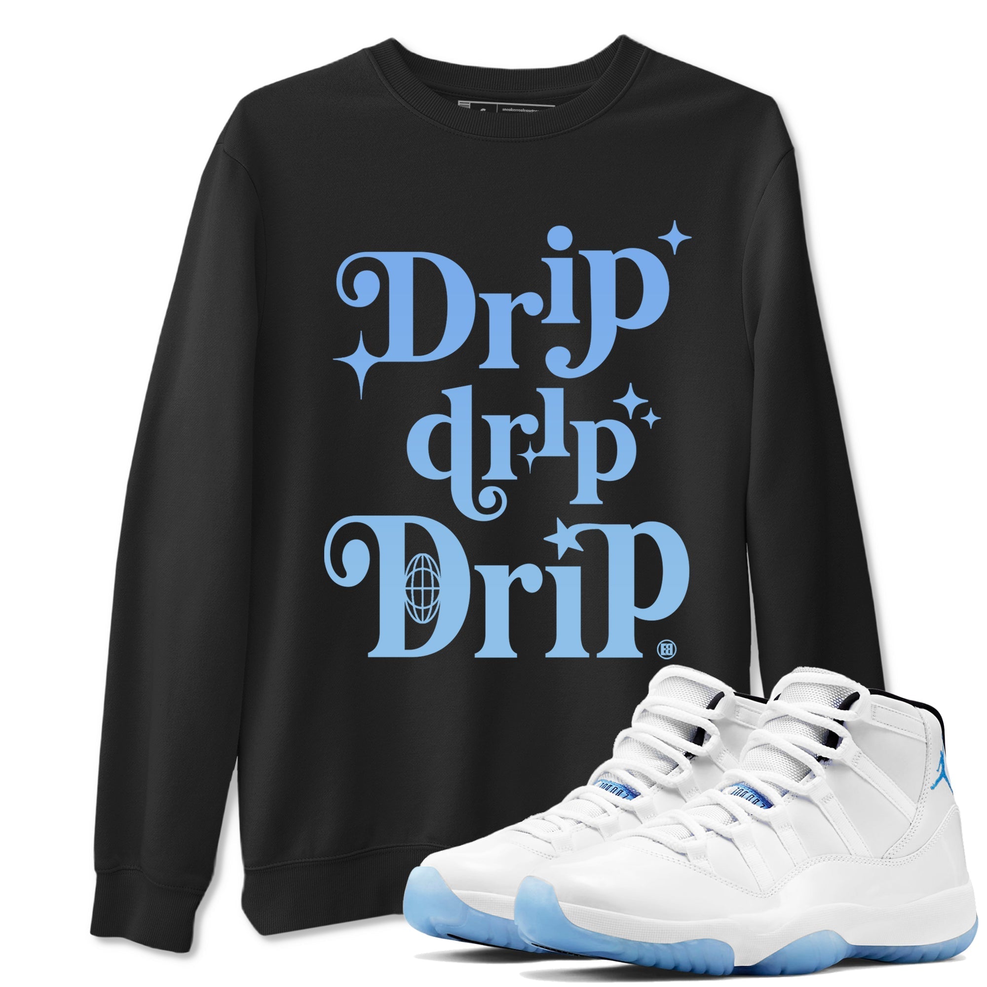 Drip Drip Drip snkmatch Tees - Air Jordan 11 Legend Blue