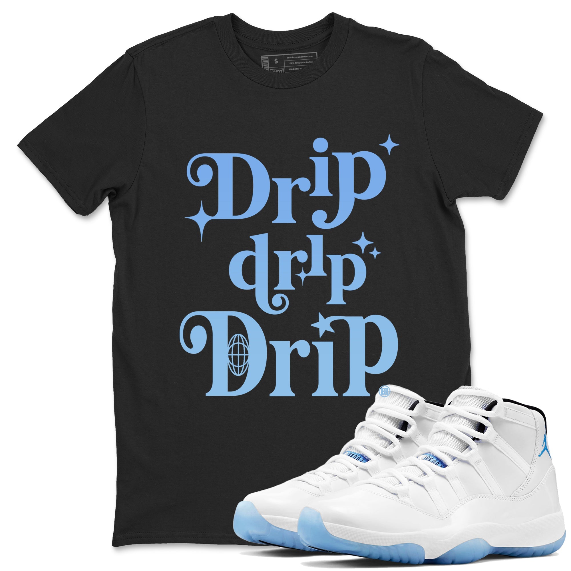 Drip Drip Drip snkmatch Tees - Air Jordan 11 Legend Blue