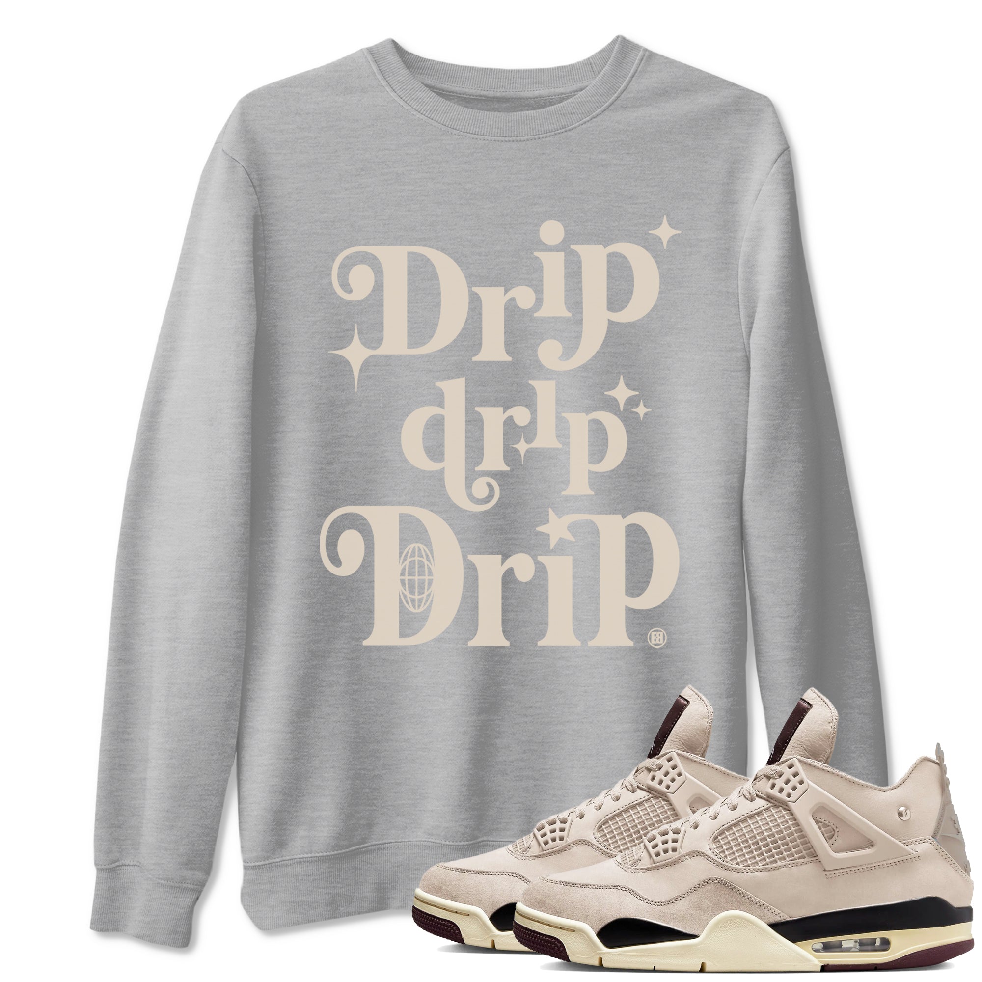 Drip Drip Drip snkmatch Tees - Air Jordan 4 A Ma Maniere x Fossil Stone