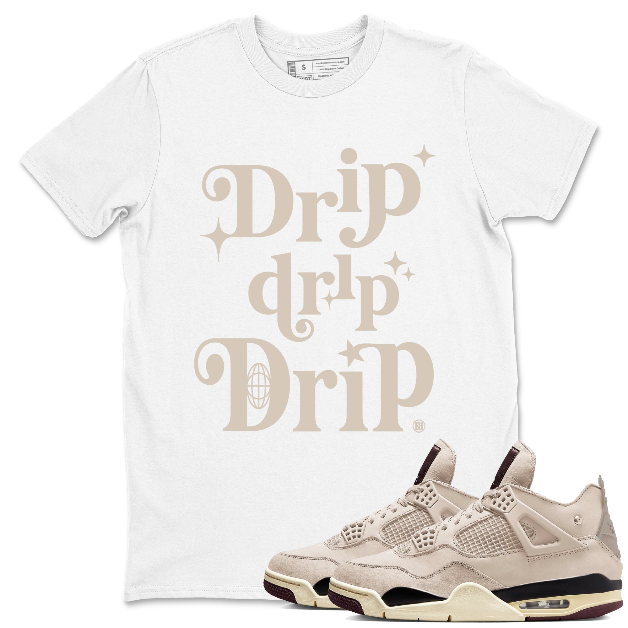 Drip Drip Drip snkmatch Tees - Air Jordan 4 A Ma Maniere x Fossil Stone