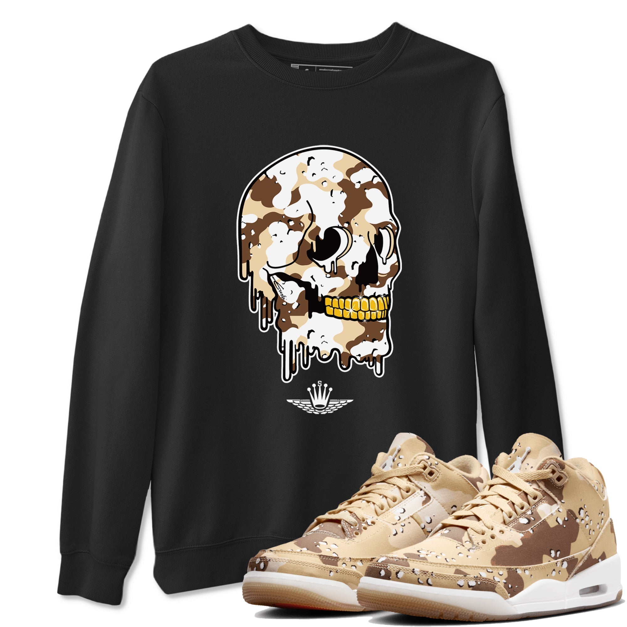Dripping Camo Skull snkmatch Tees - Air Jordan 3 Desert Camo