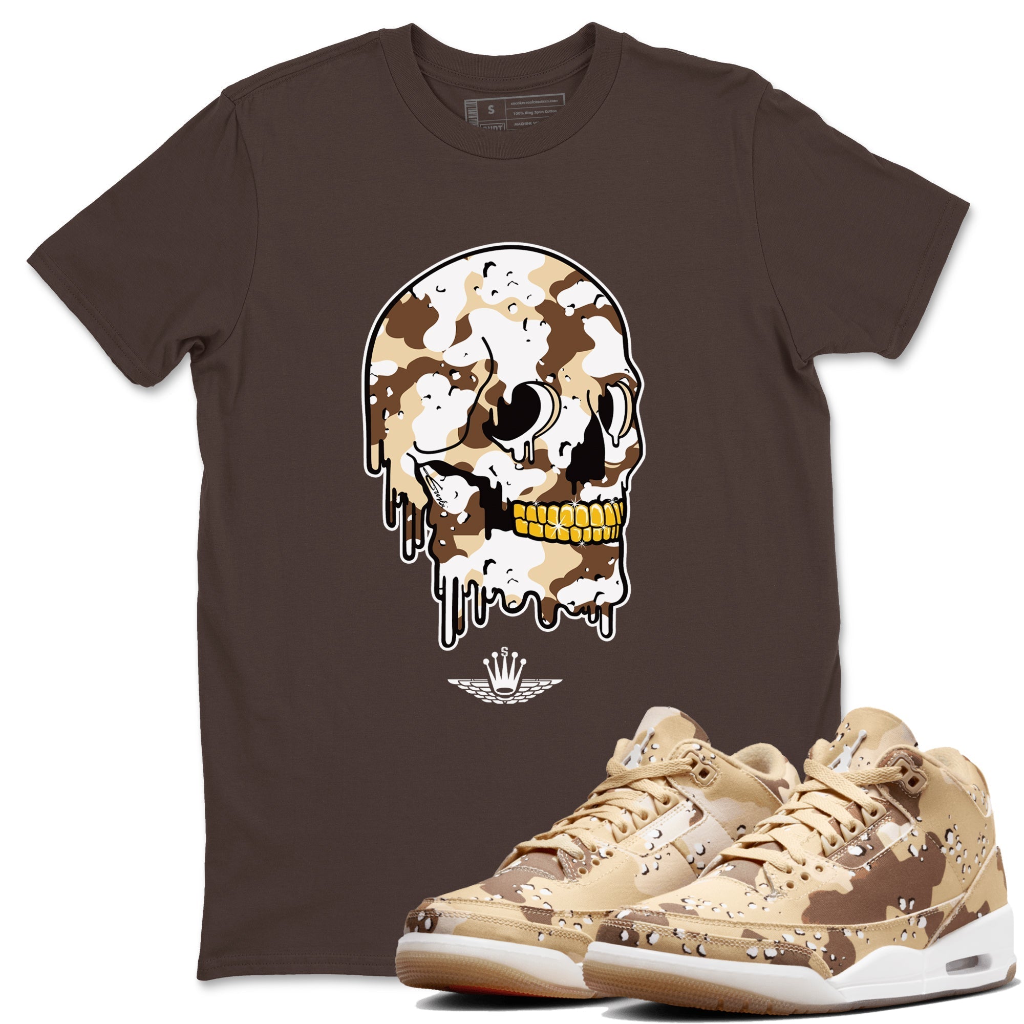 Dripping Camo Skull snkmatch Tees - Air Jordan 3 Desert Camo
