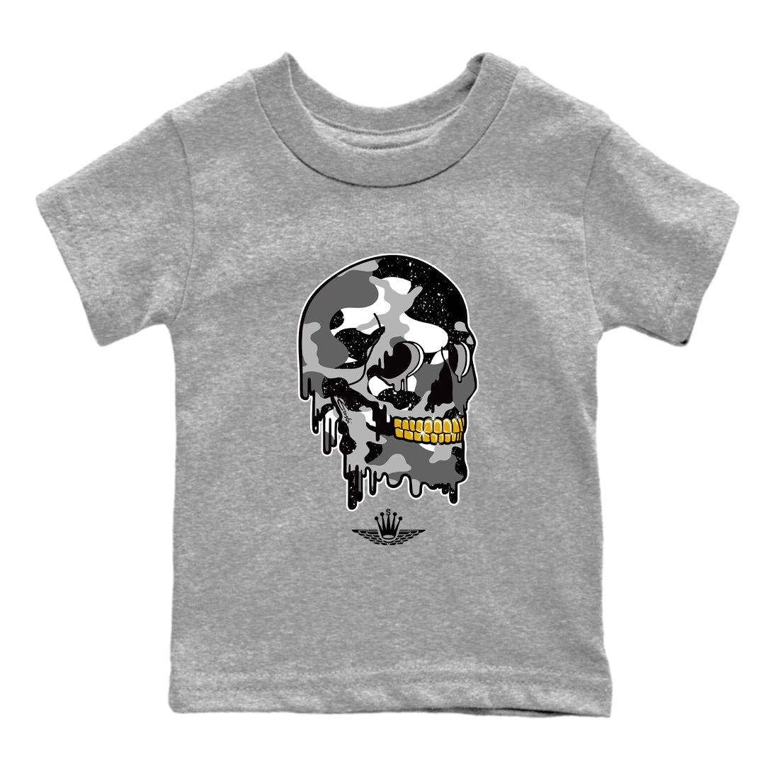 Dripping Camo Skull snkmatch Tees Kids - Air Jordan 4 Fear