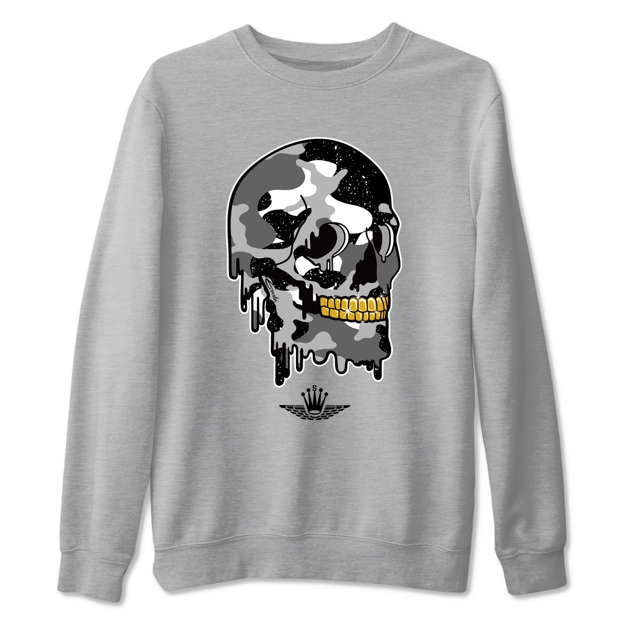 Dripping Camo Skull snkmatch Tees - Air Jordan 4 Fear