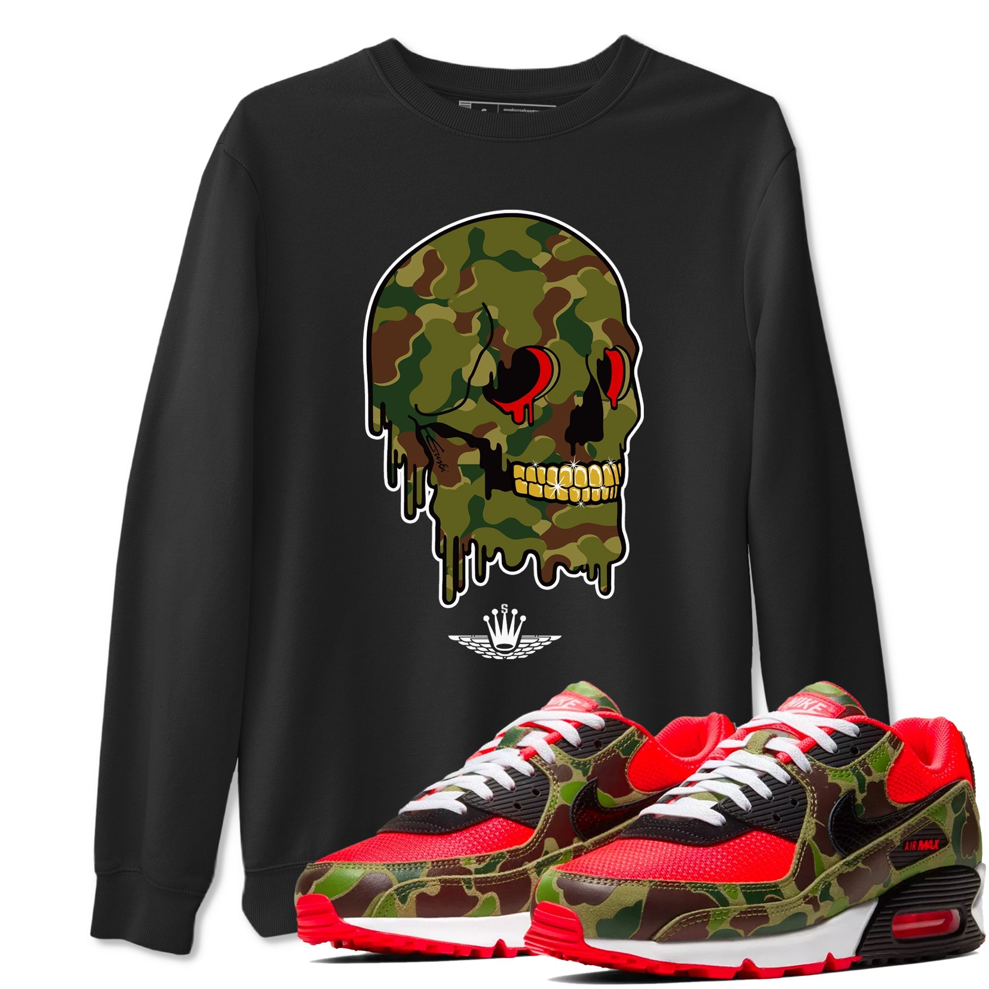 Dripping Camo Skull snkmatch Tees - Air Max 90 Reverse Duck Camo
