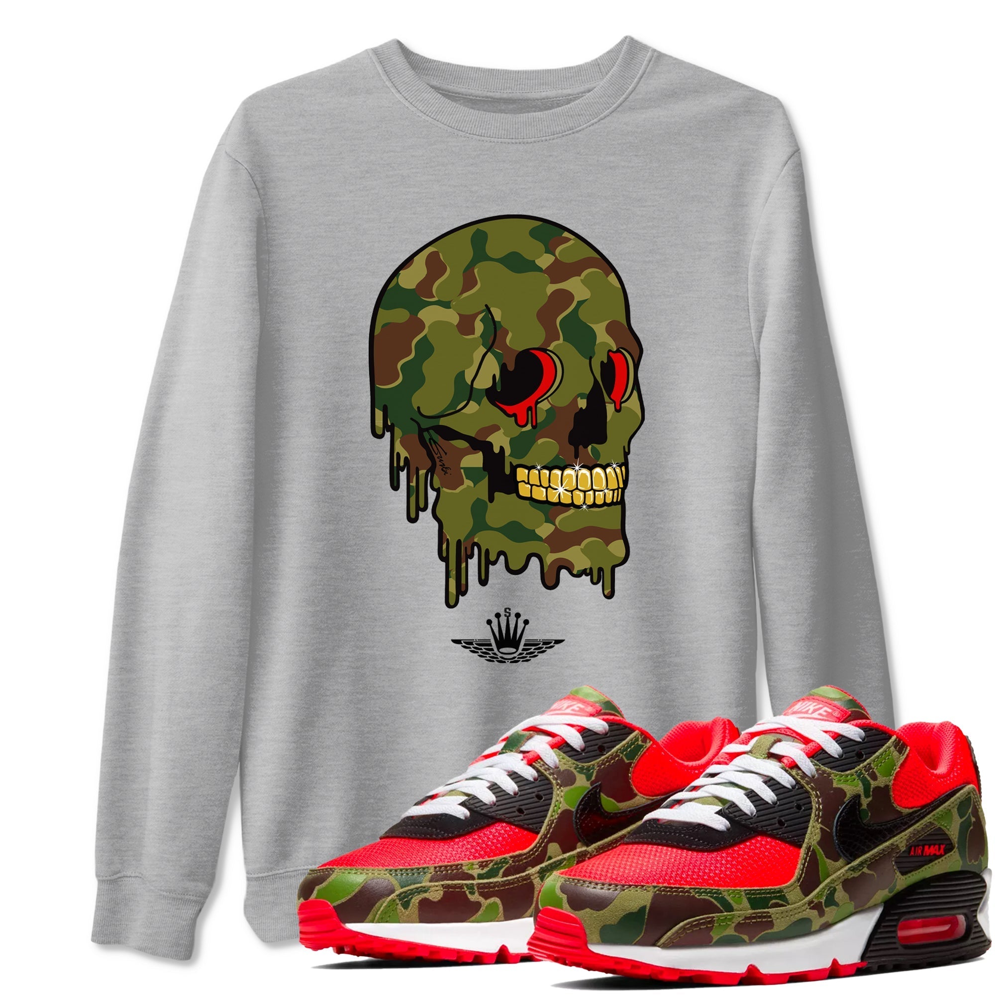 Dripping Camo Skull snkmatch Tees - Air Max 90 Reverse Duck Camo