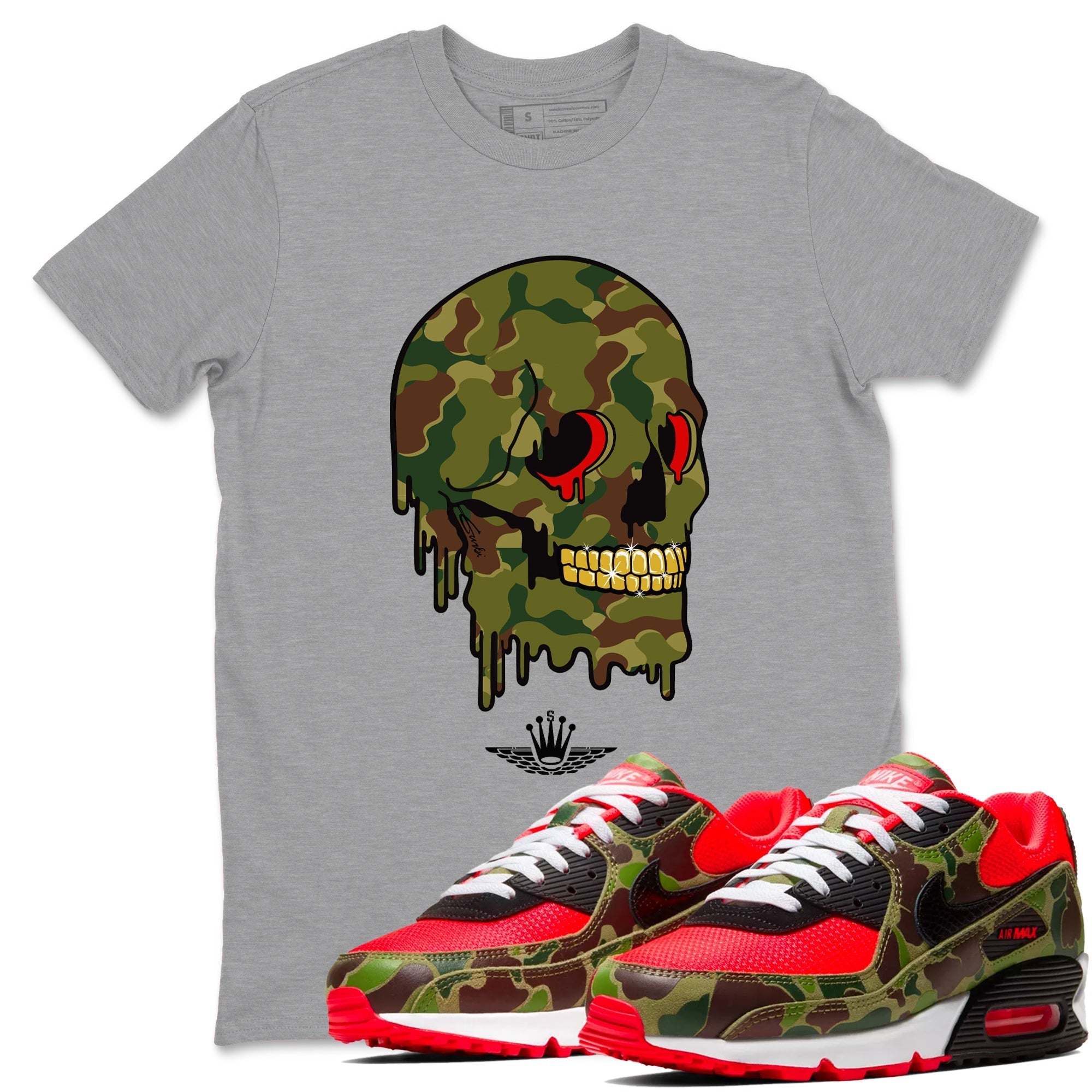 Dripping Camo Skull snkmatch Tees - Air Max 90 Reverse Duck Camo