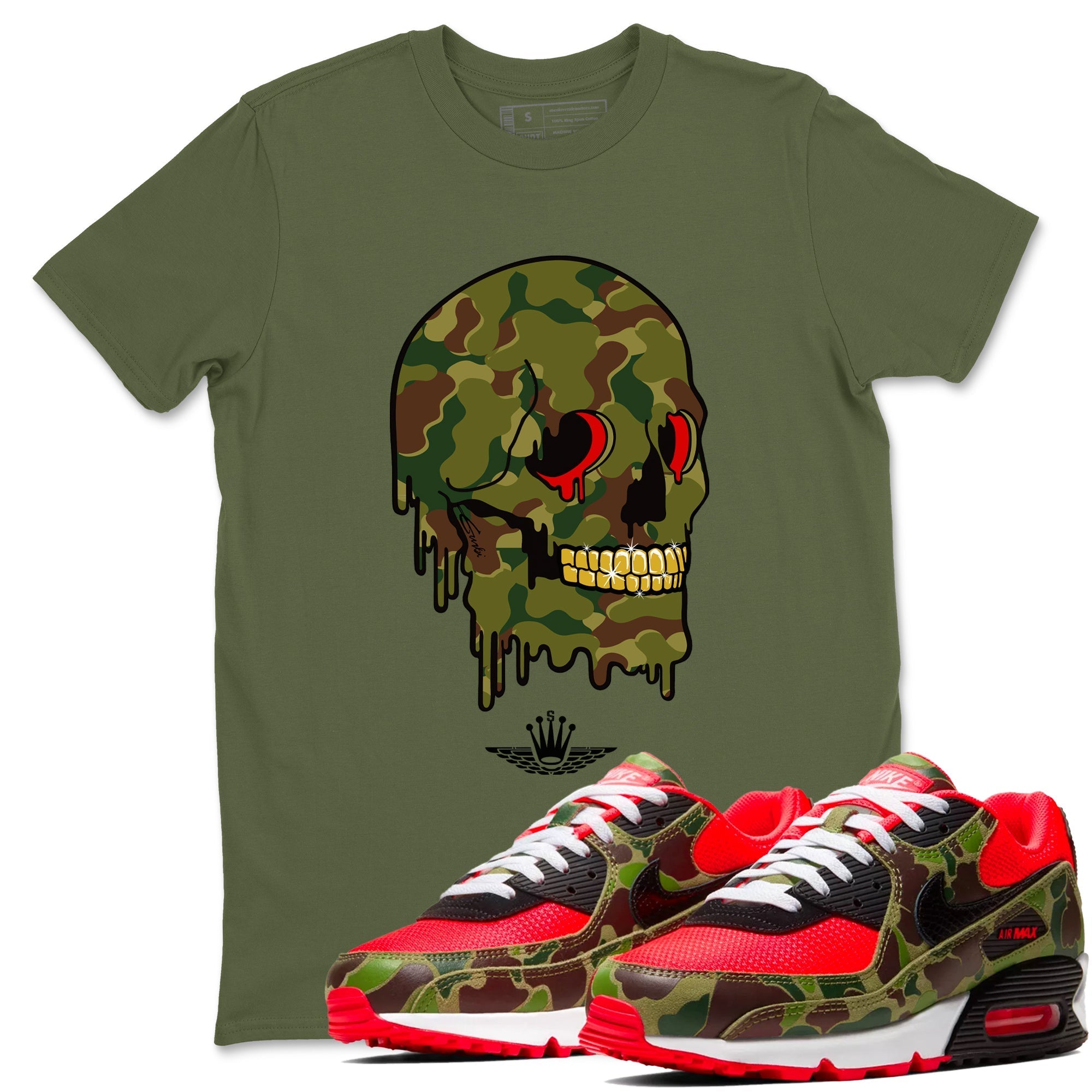 Dripping Camo Skull snkmatch Tees - Air Max 90 Reverse Duck Camo
