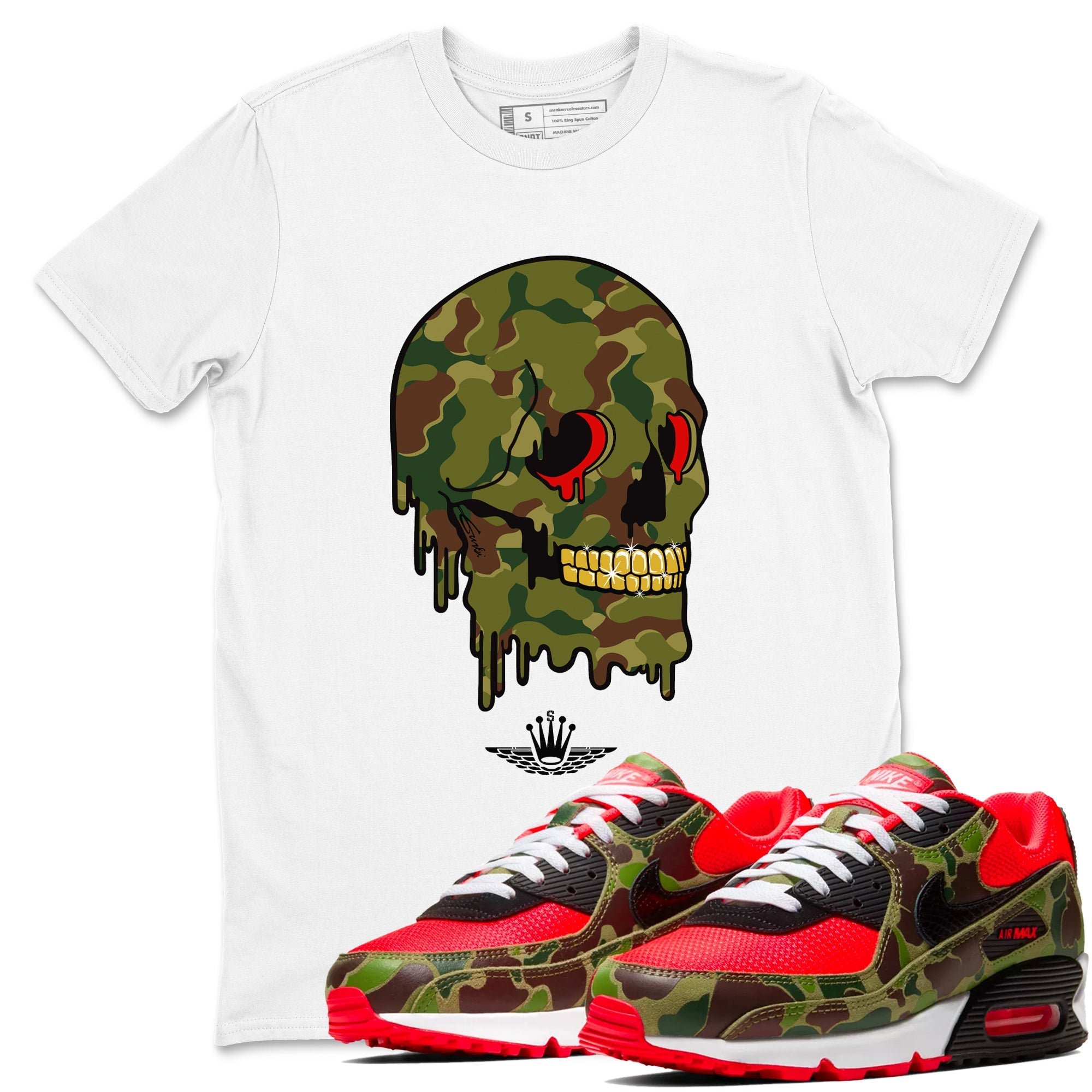 Dripping Camo Skull snkmatch Tees - Air Max 90 Reverse Duck Camo
