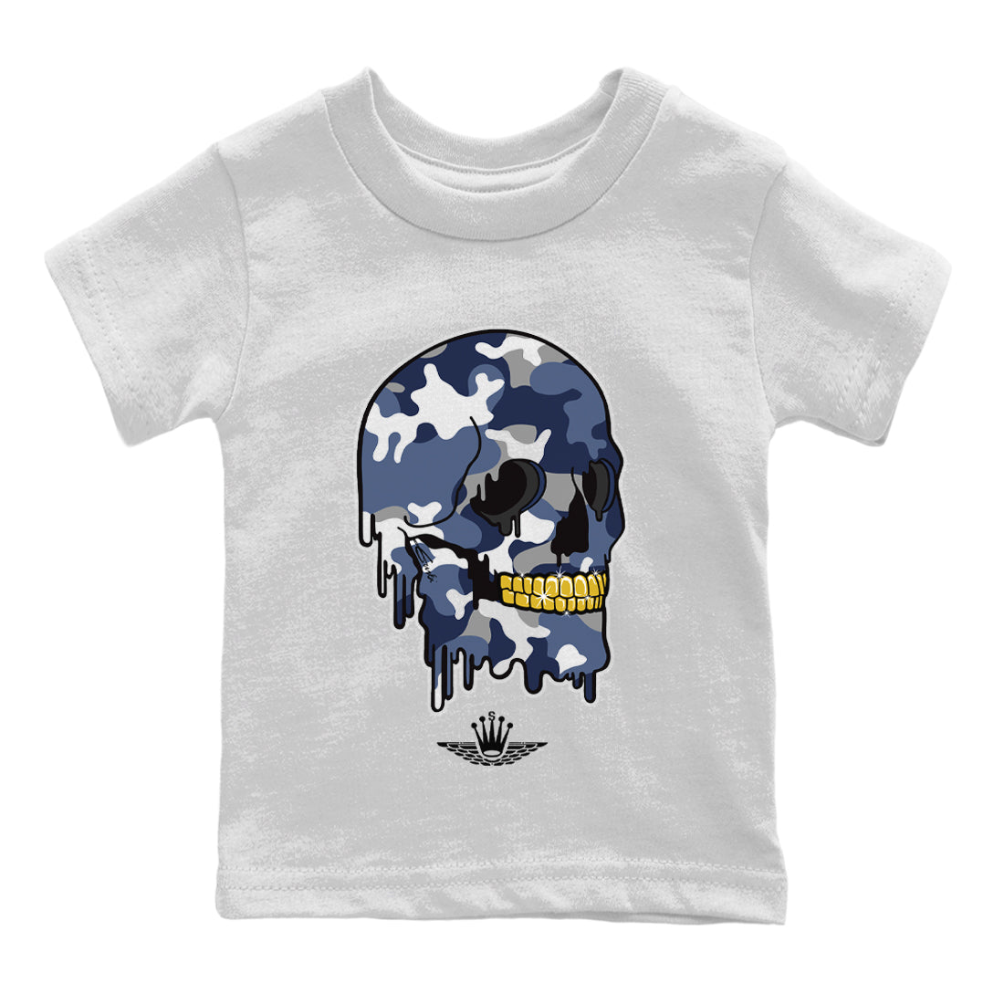 Dripping Camo Skull Kids Tops - Air Jordan 11 Midnight Navy