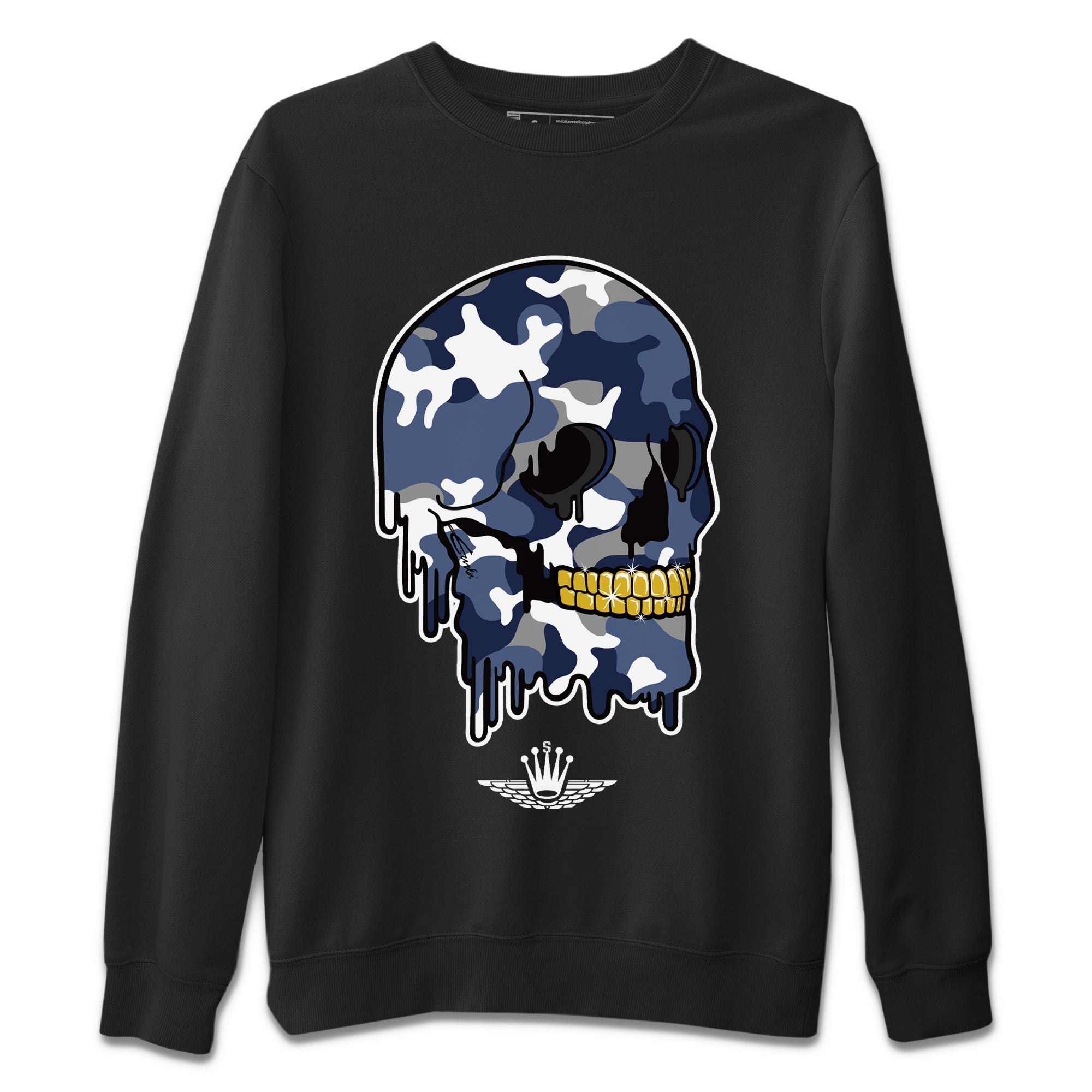 Dripping Camo Skull Unisex Tops - Air Jordan 11 Midnight Navy