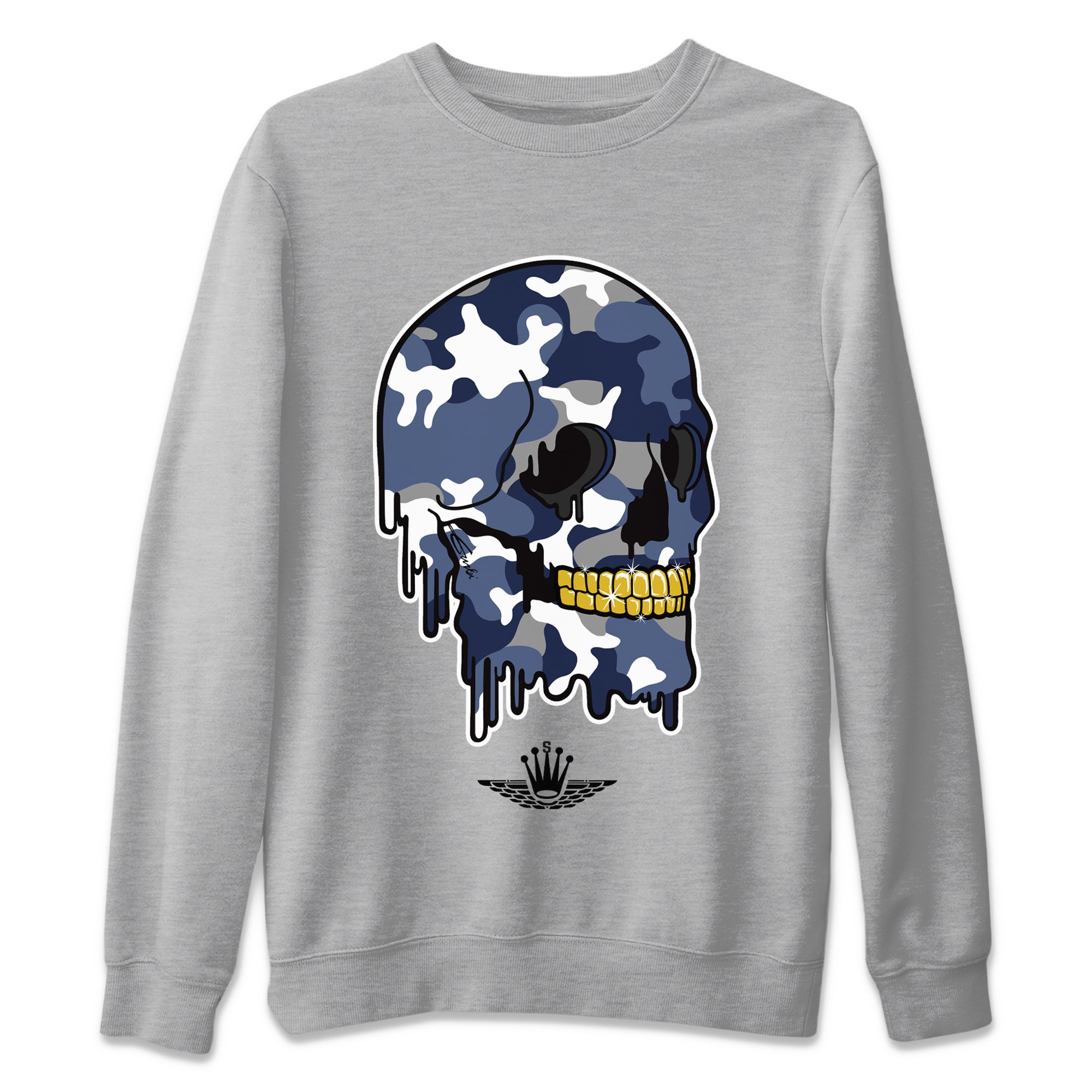 Dripping Camo Skull Unisex Tops - Air Jordan 11 Midnight Navy