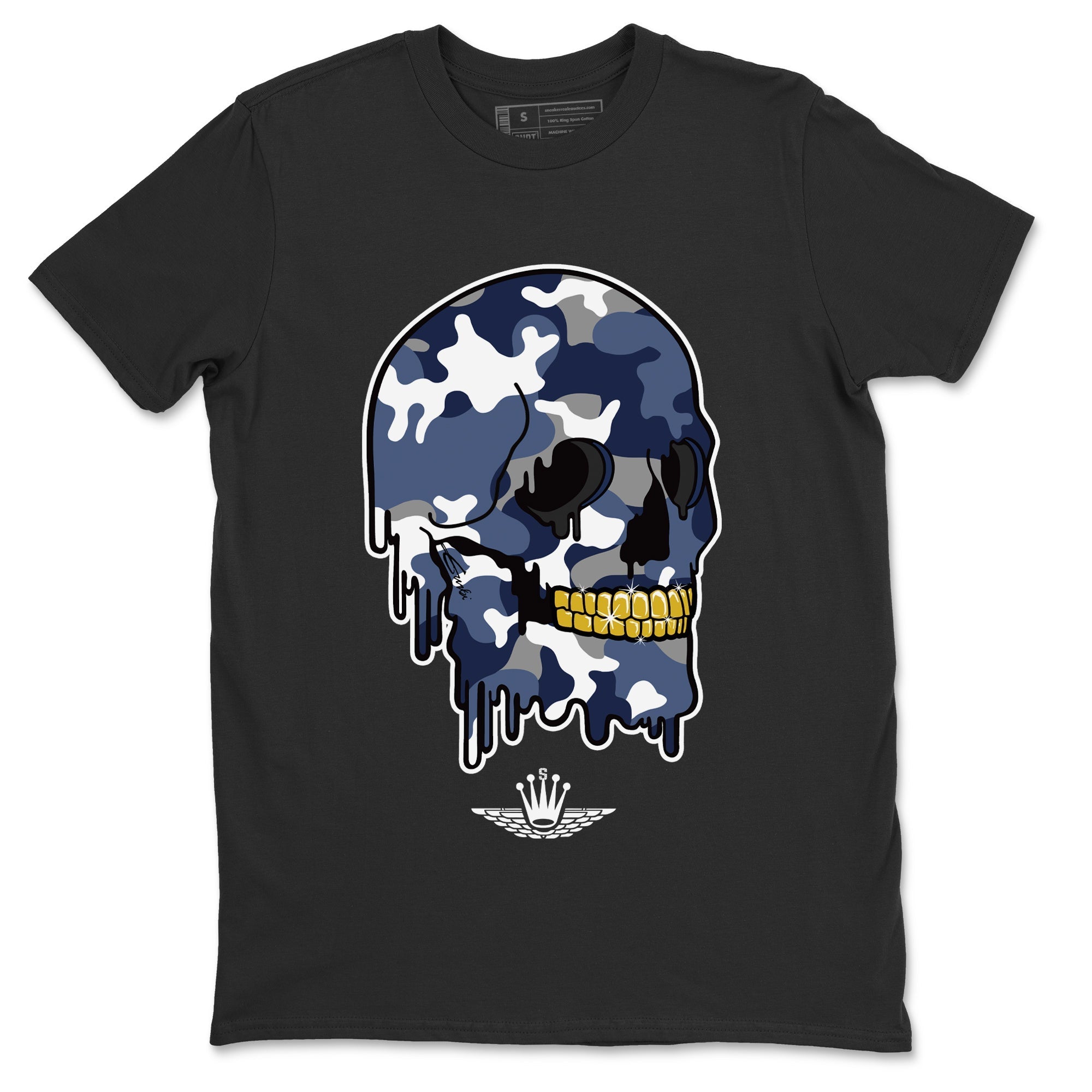 Dripping Camo Skull Unisex Tops - Air Jordan 11 Midnight Navy