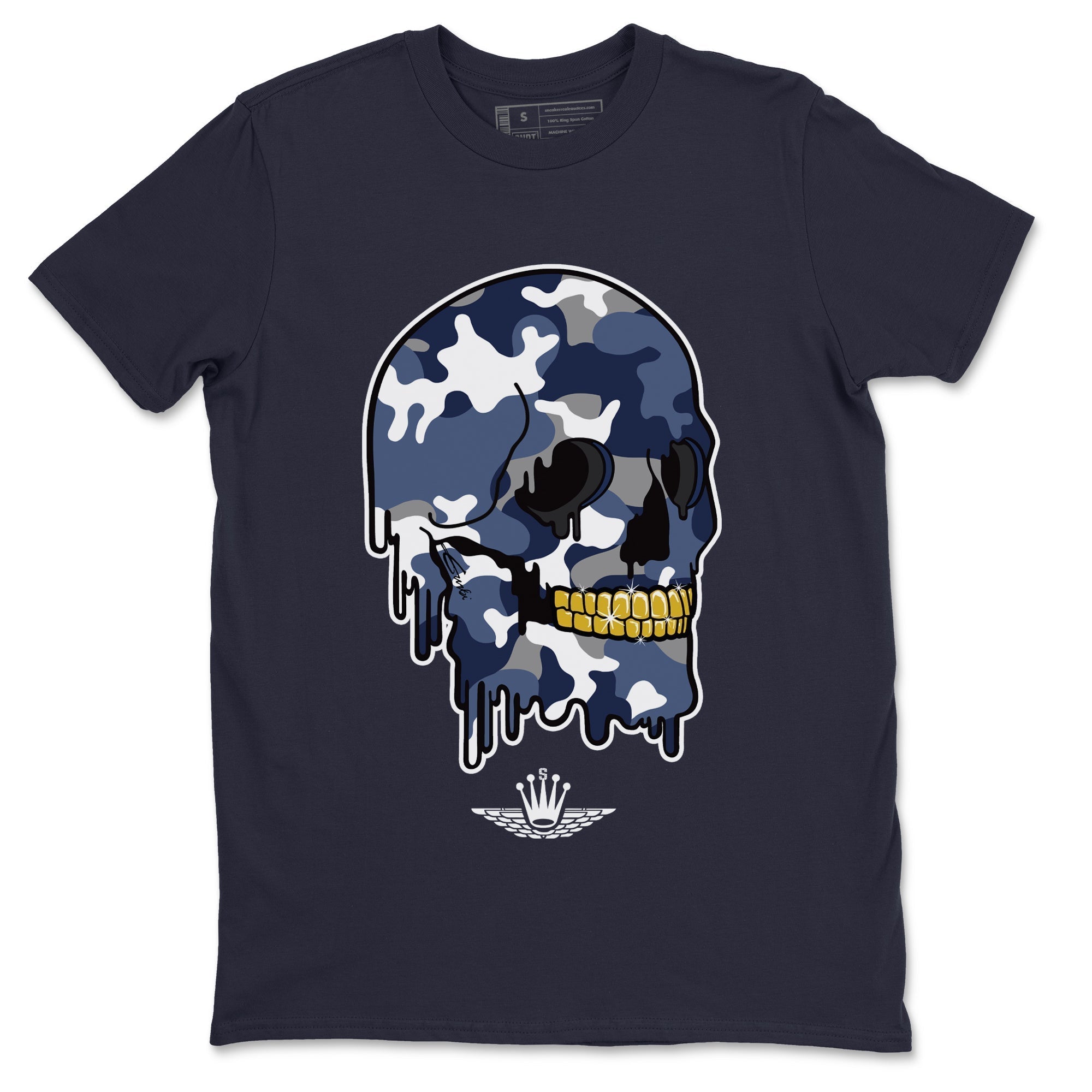 Dripping Camo Skull Unisex Tops - Air Jordan 11 Midnight Navy