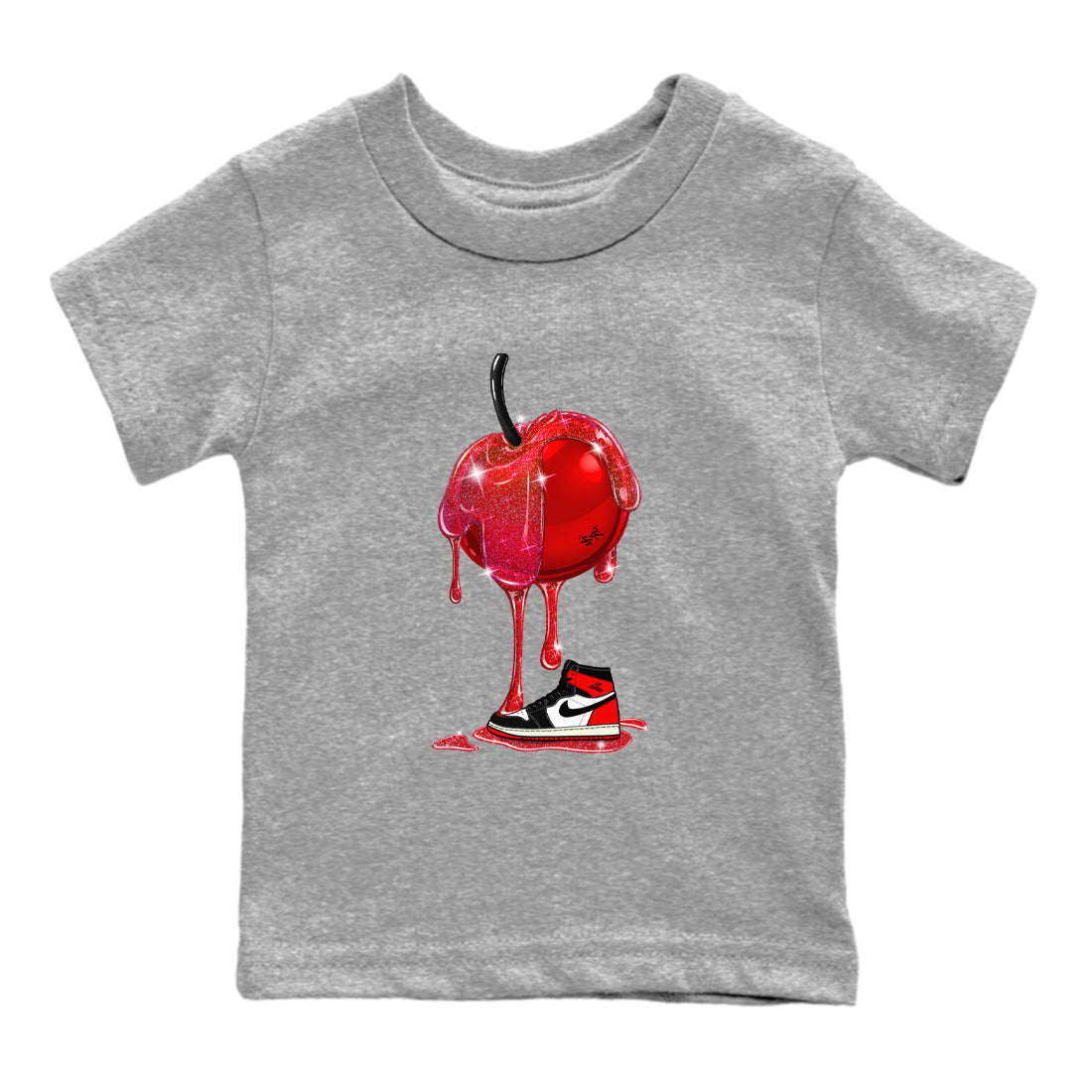 Dripping Cherries snkmatch Tees Kids - Air Jordan 1 Black Toe Reimagined