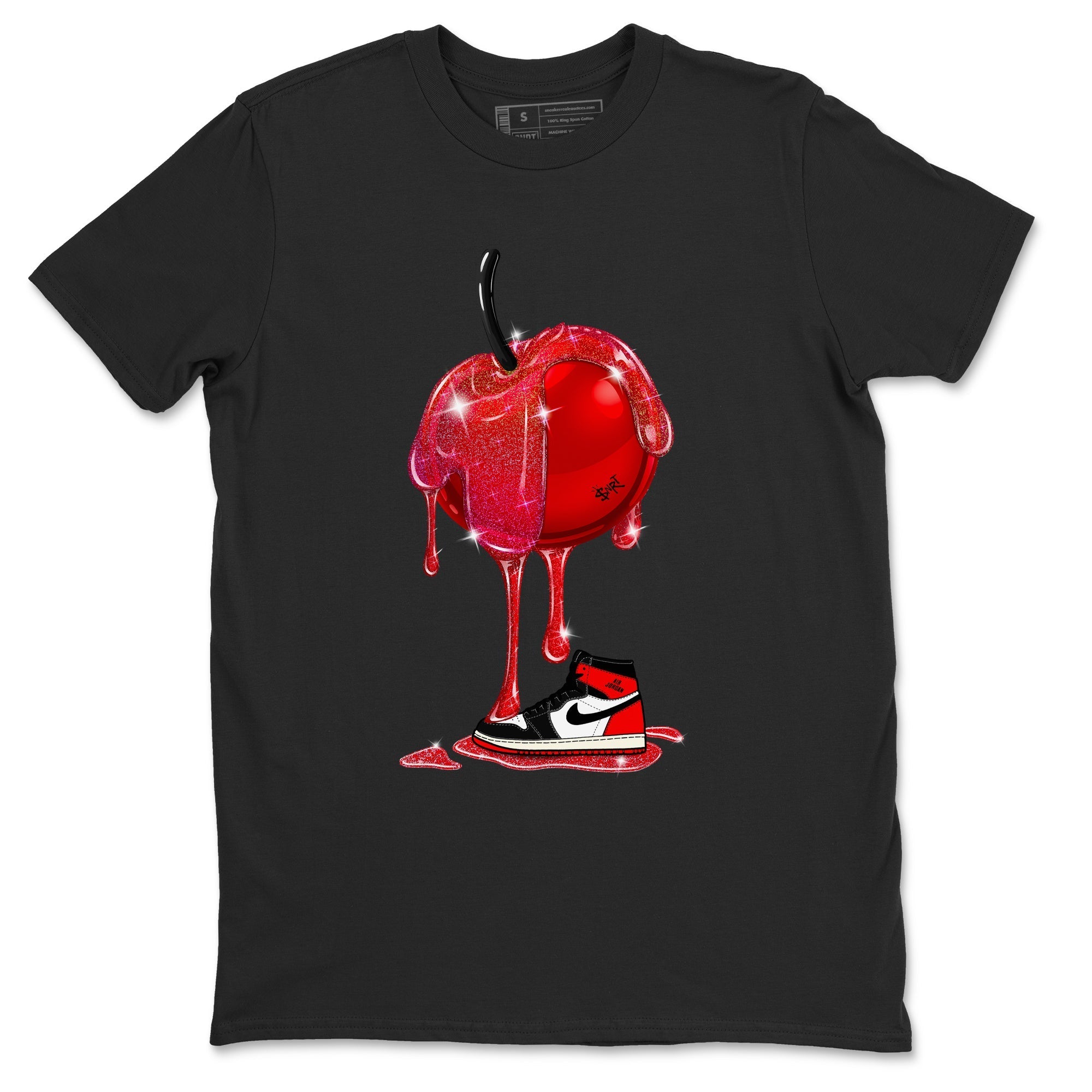 Dripping Cherries snkmatch Tees - Air Jordan 1 Black Toe Reimagined