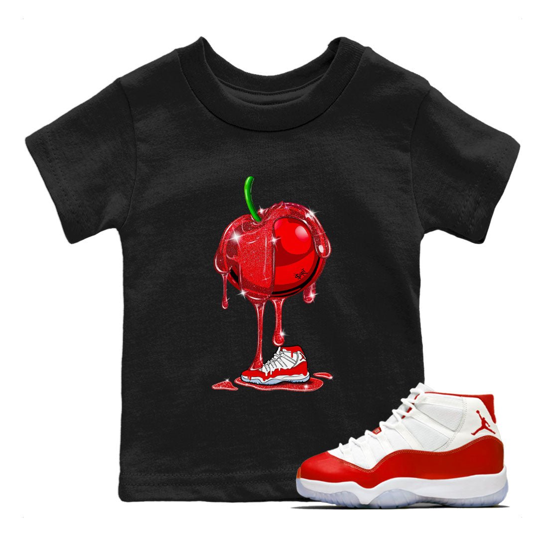 Dripping Cherries Kids Tops - Air Jordan 11 Cherry