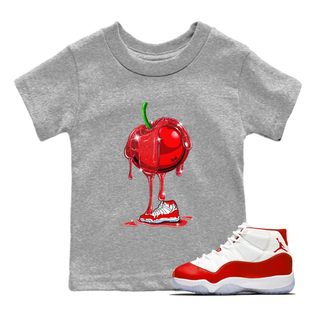 Dripping Cherries Kids Tops - Air Jordan 11 Cherry