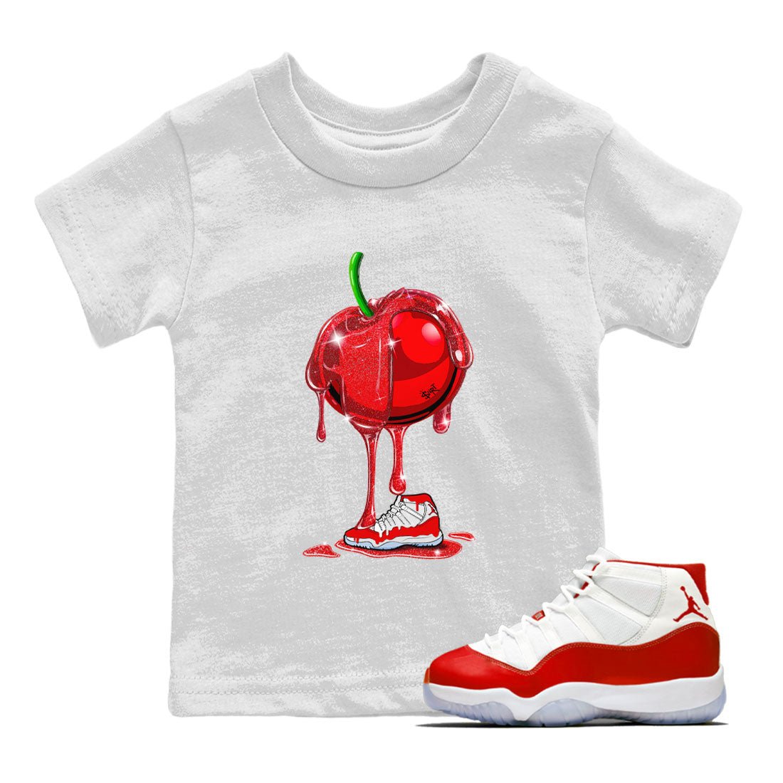 Dripping Cherries Kids Tops - Air Jordan 11 Cherry