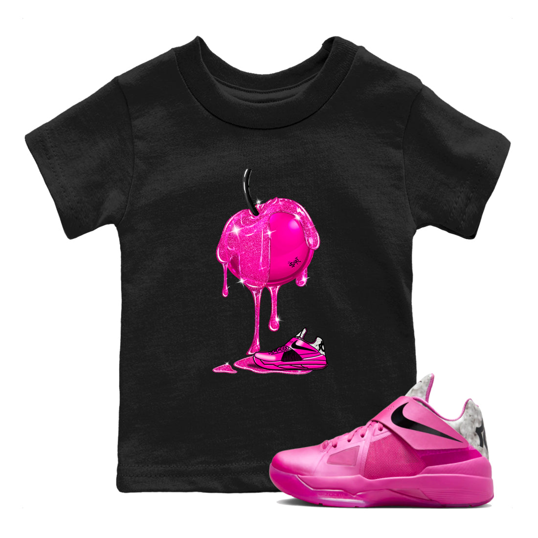 Dripping Cherries snkmatch Tees Kids - Nike KD 4 Aunt Pearl