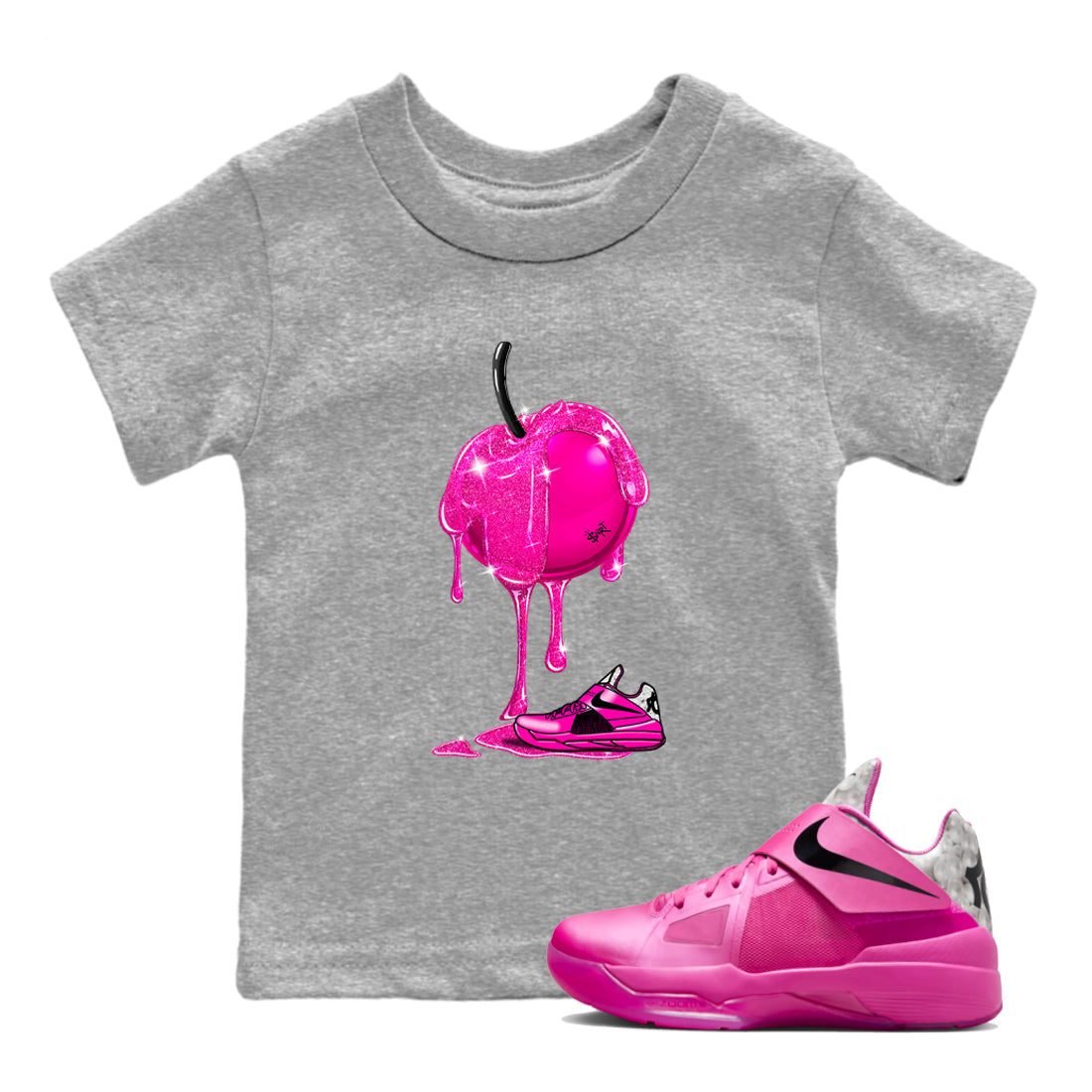 Dripping Cherries snkmatch Tees Kids - Nike KD 4 Aunt Pearl