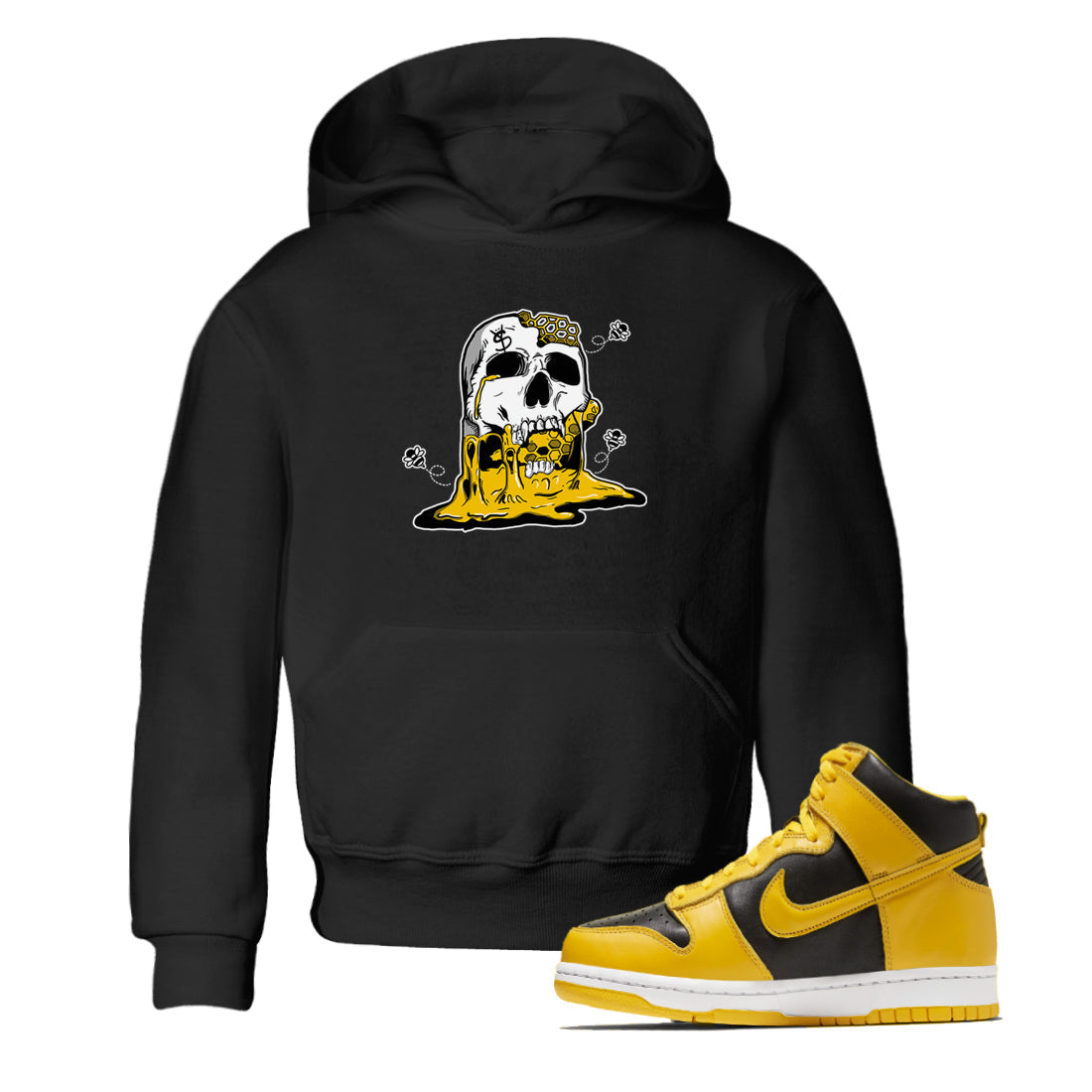 Dripping Honey Skullhead snkmatch Tees Kids - Dunk High Pollen