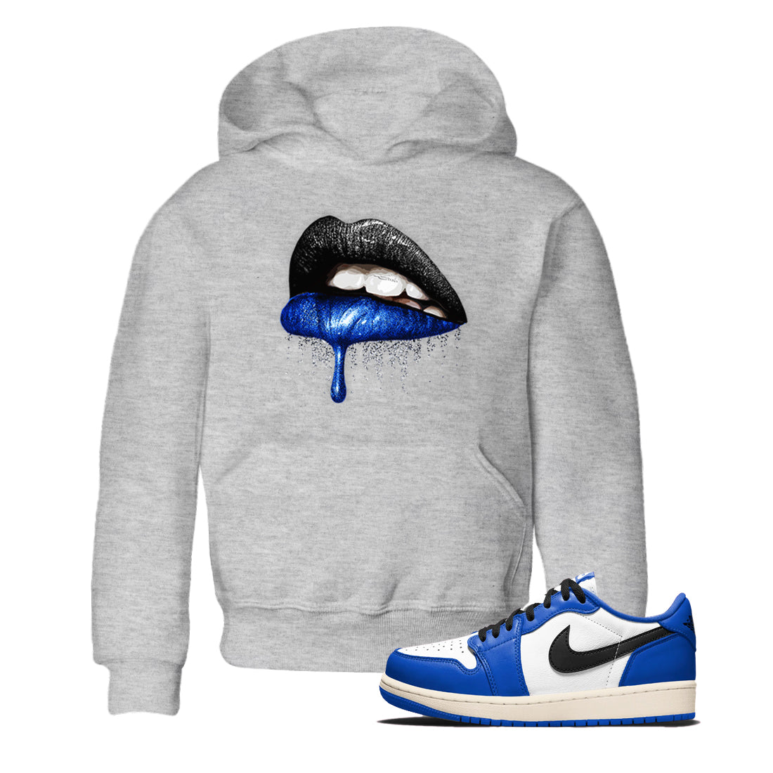 Dripping Lips snkmatch Tees Kids - Air Jordan 1 Game Royal