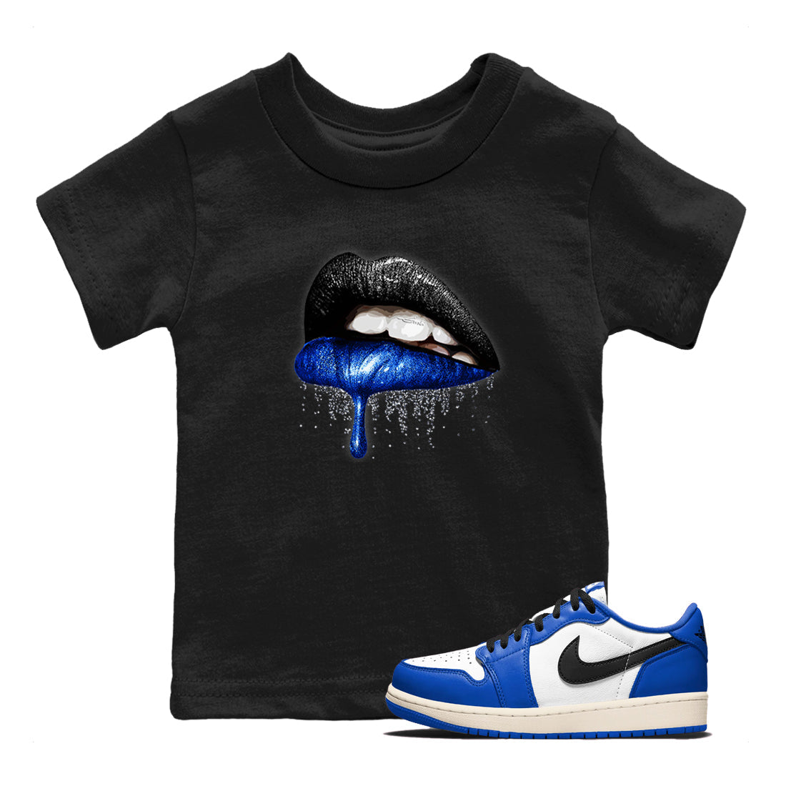 Dripping Lips snkmatch Tees Kids - Air Jordan 1 Game Royal