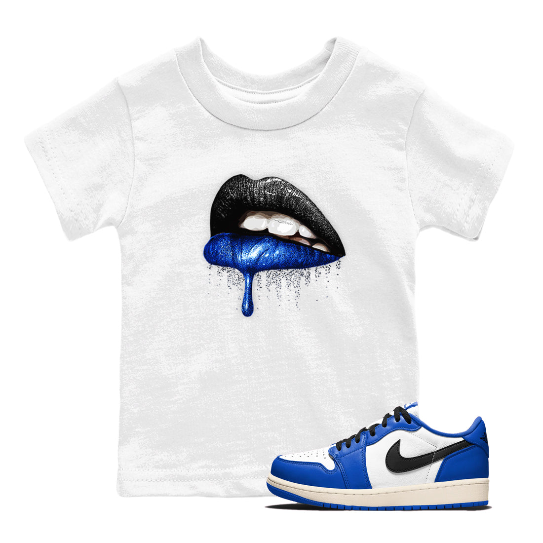Dripping Lips snkmatch Tees Kids - Air Jordan 1 Game Royal