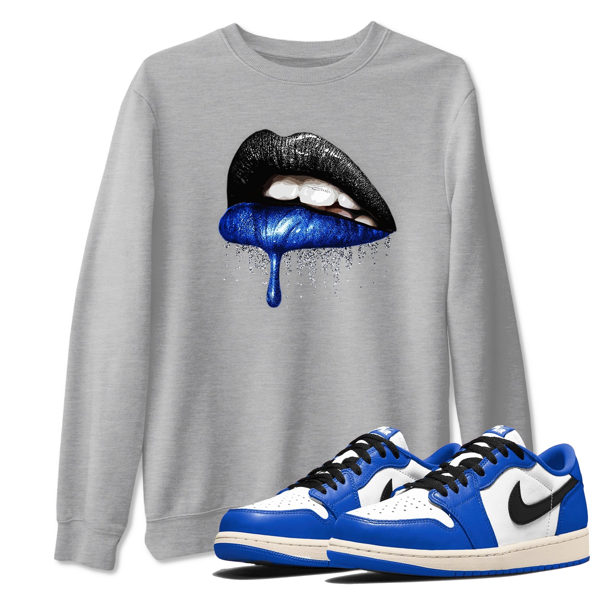 Dripping Lips snkmatch Tees - Air Jordan 1 Game Royal