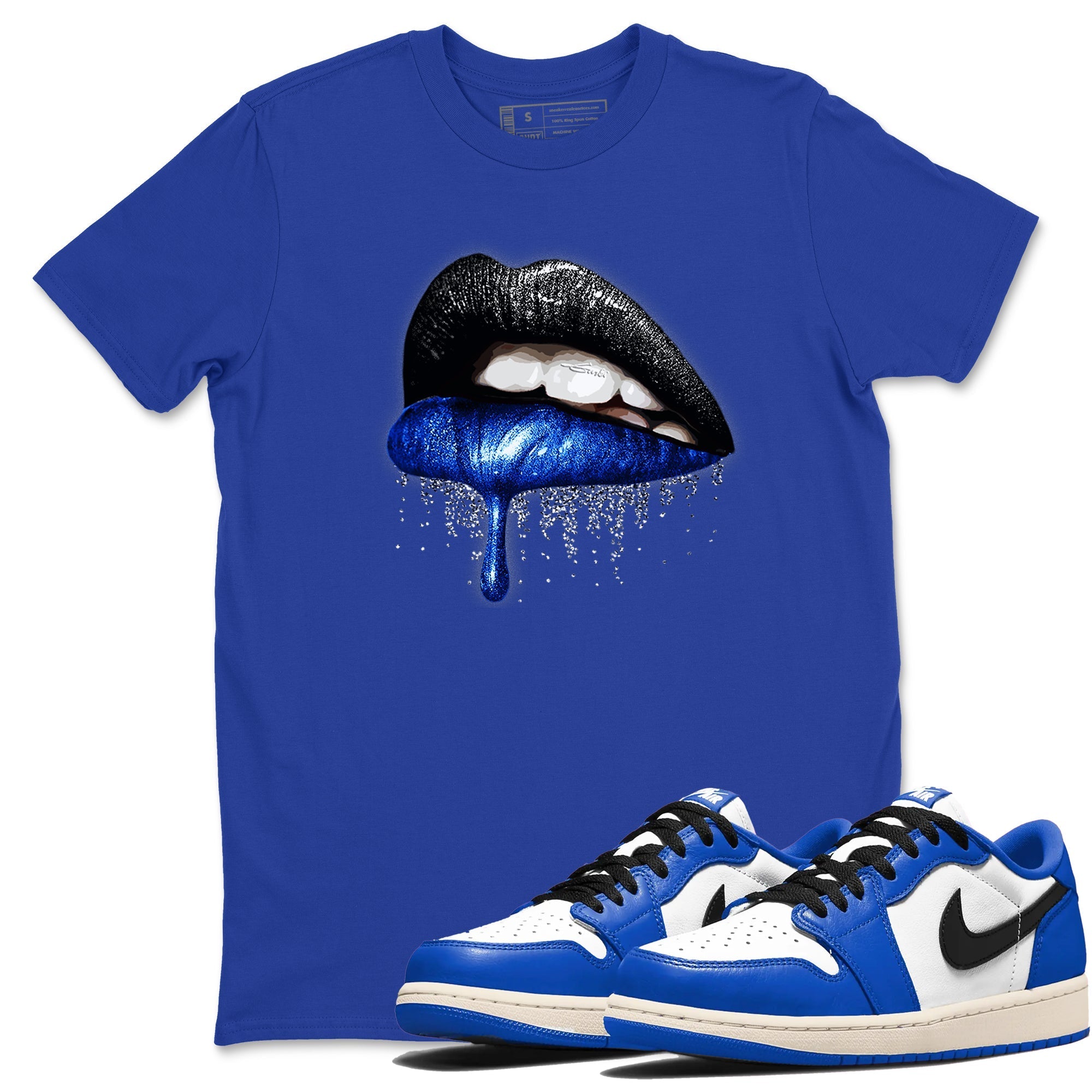 Dripping Lips snkmatch Tees - Air Jordan 1 Game Royal