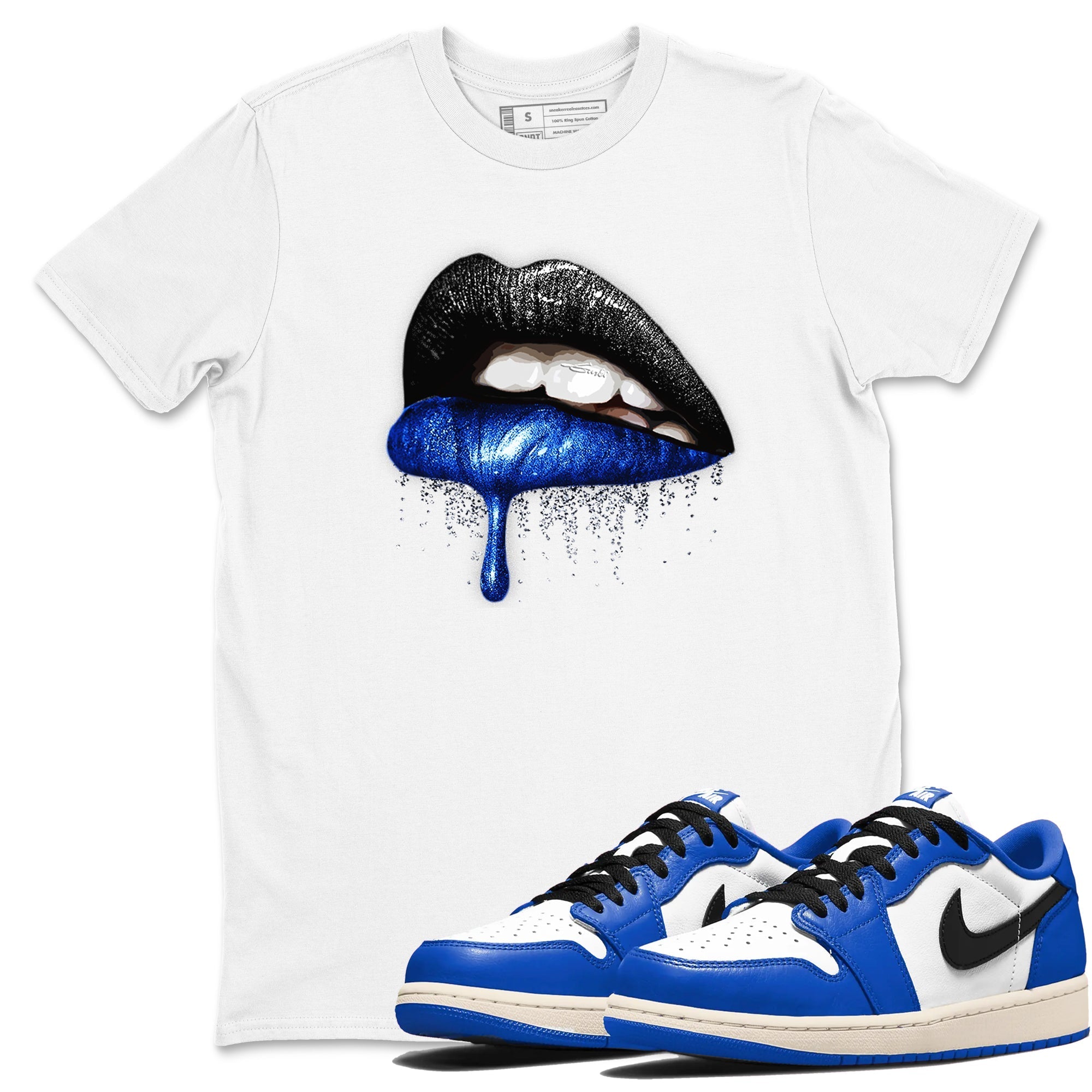 Dripping Lips snkmatch Tees - Air Jordan 1 Game Royal
