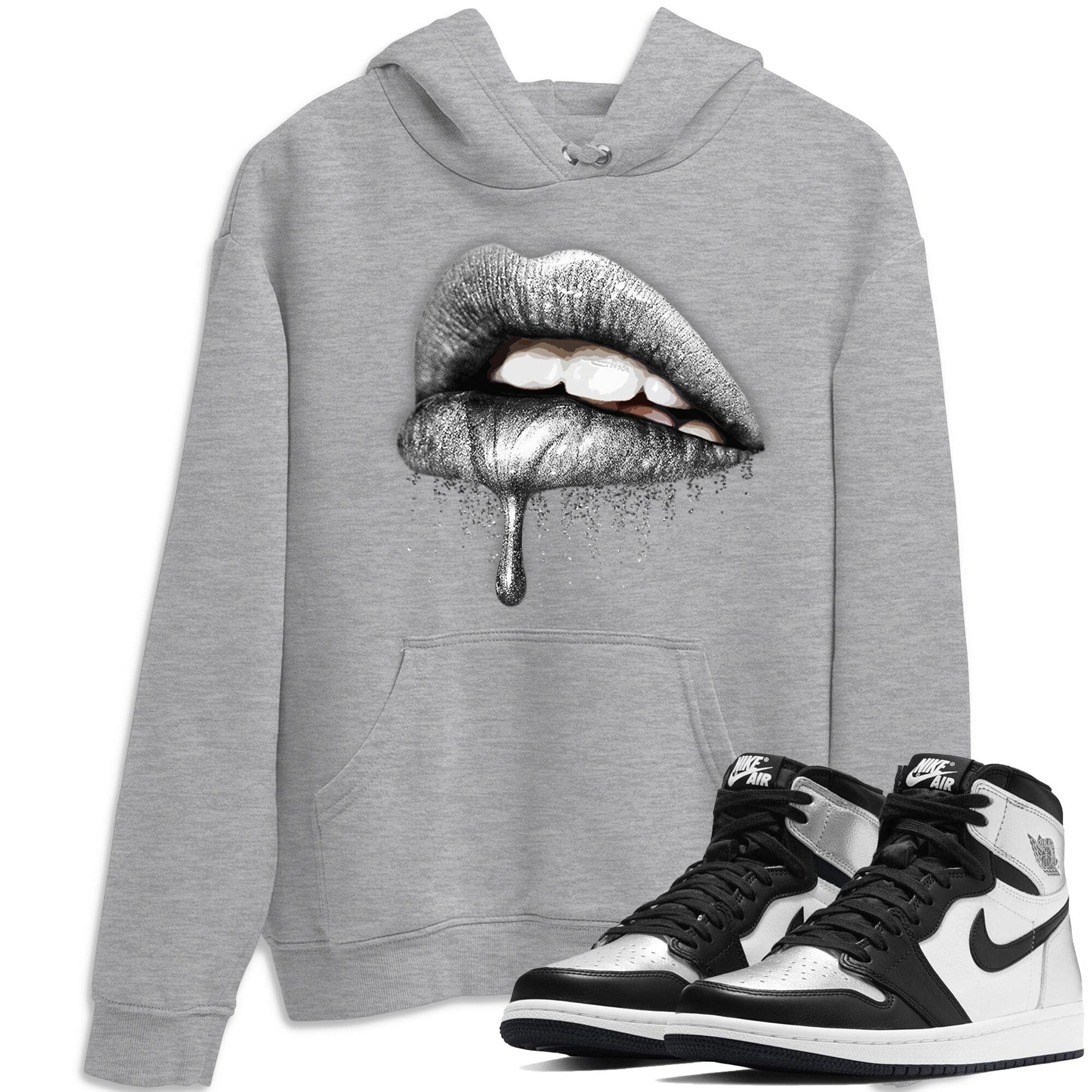 Dripping Lips Unisex Tops - Air Jordan 1 Silver Toe