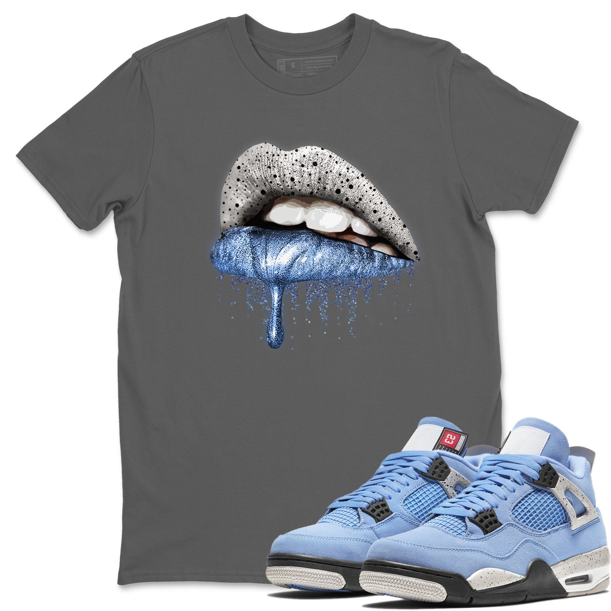 Dripping Lips Unisex Tops - Air Jordan 4 University Blue