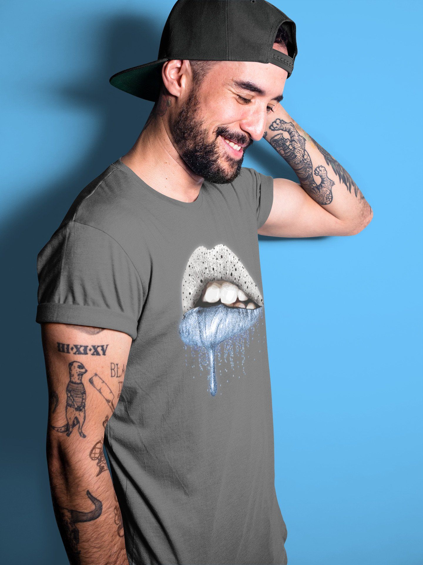 Dripping Lips Unisex Tops - Air Jordan 4 University Blue