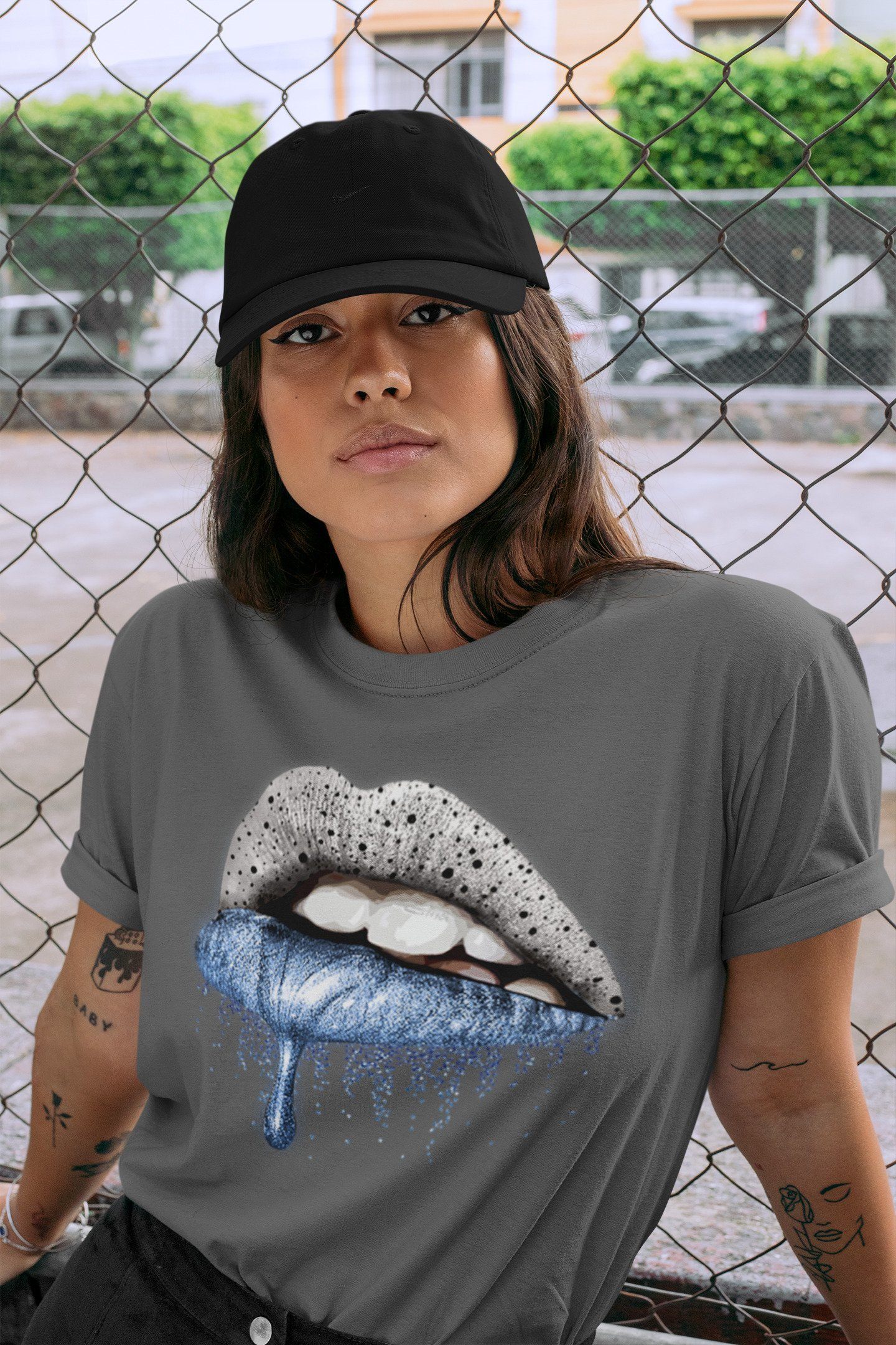 Dripping Lips Unisex Tops - Air Jordan 4 University Blue