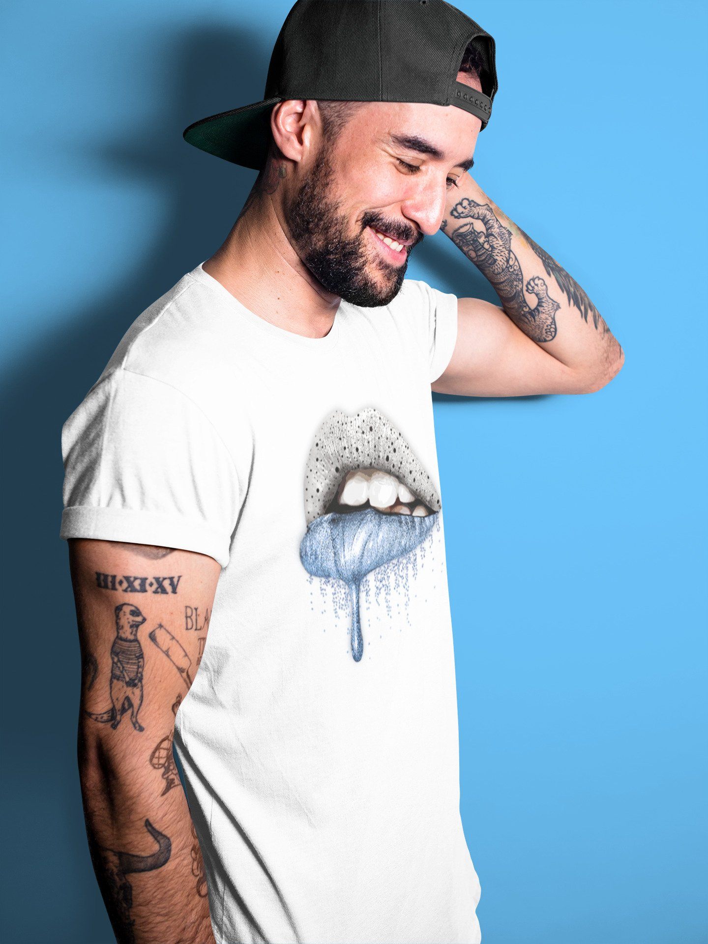 Dripping Lips Unisex Tops - Air Jordan 4 University Blue