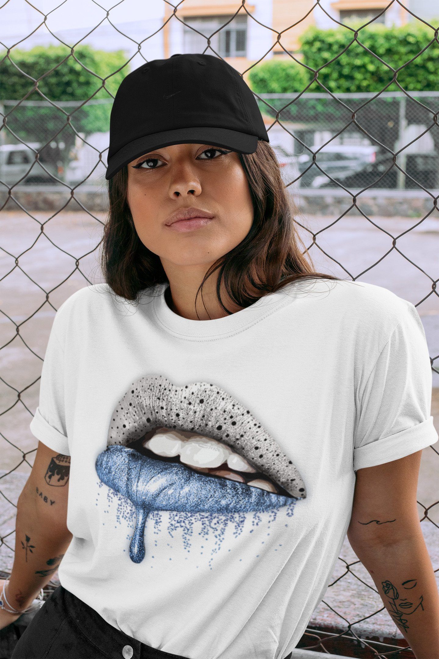 Dripping Lips Unisex Tops - Air Jordan 4 University Blue