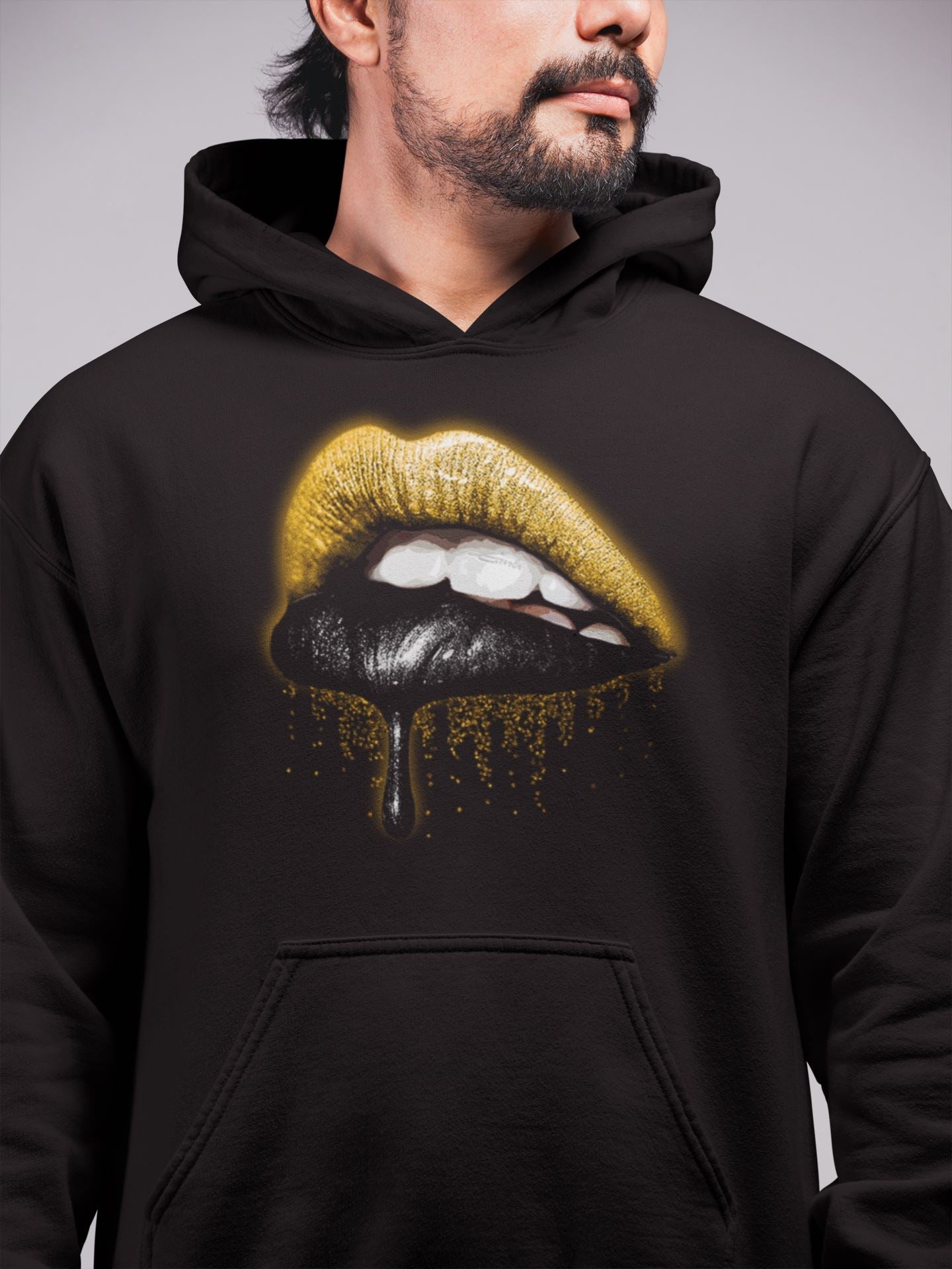 Dripping Lips Unisex Tops - Dunk Championship Goldenrod