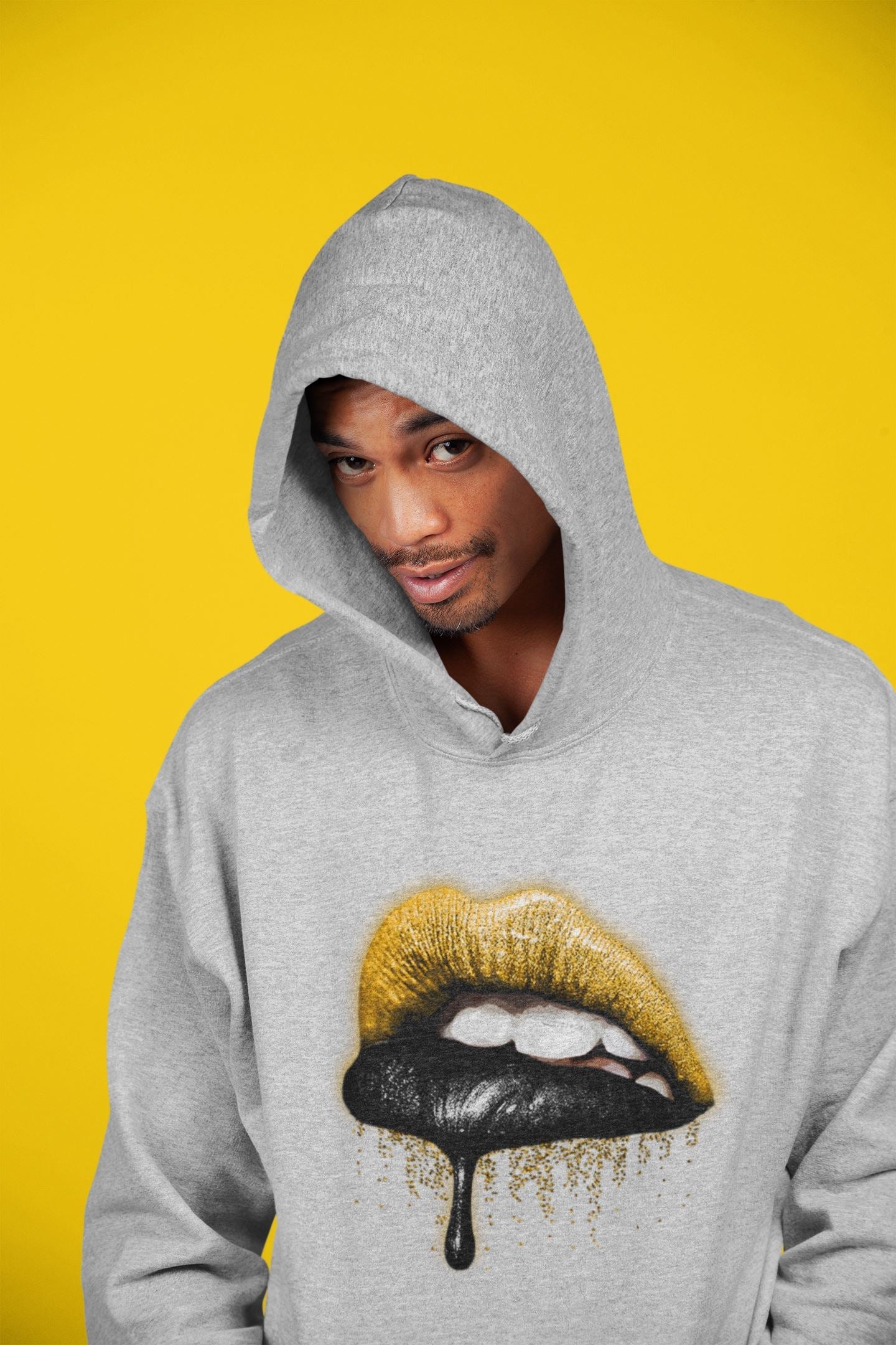 Dripping Lips Unisex Tops - Dunk Championship Goldenrod
