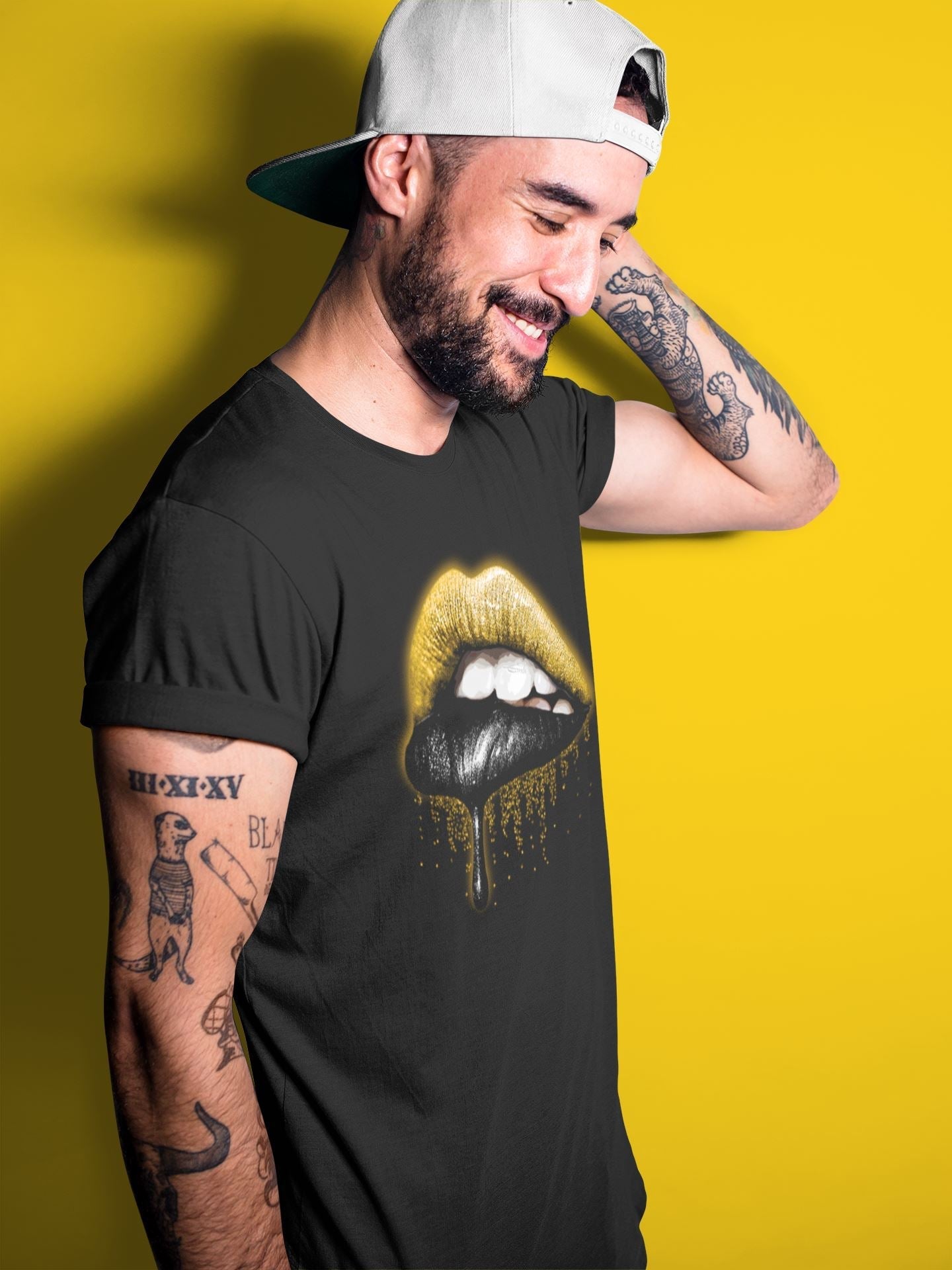 Dripping Lips Unisex Tops - Dunk Championship Goldenrod