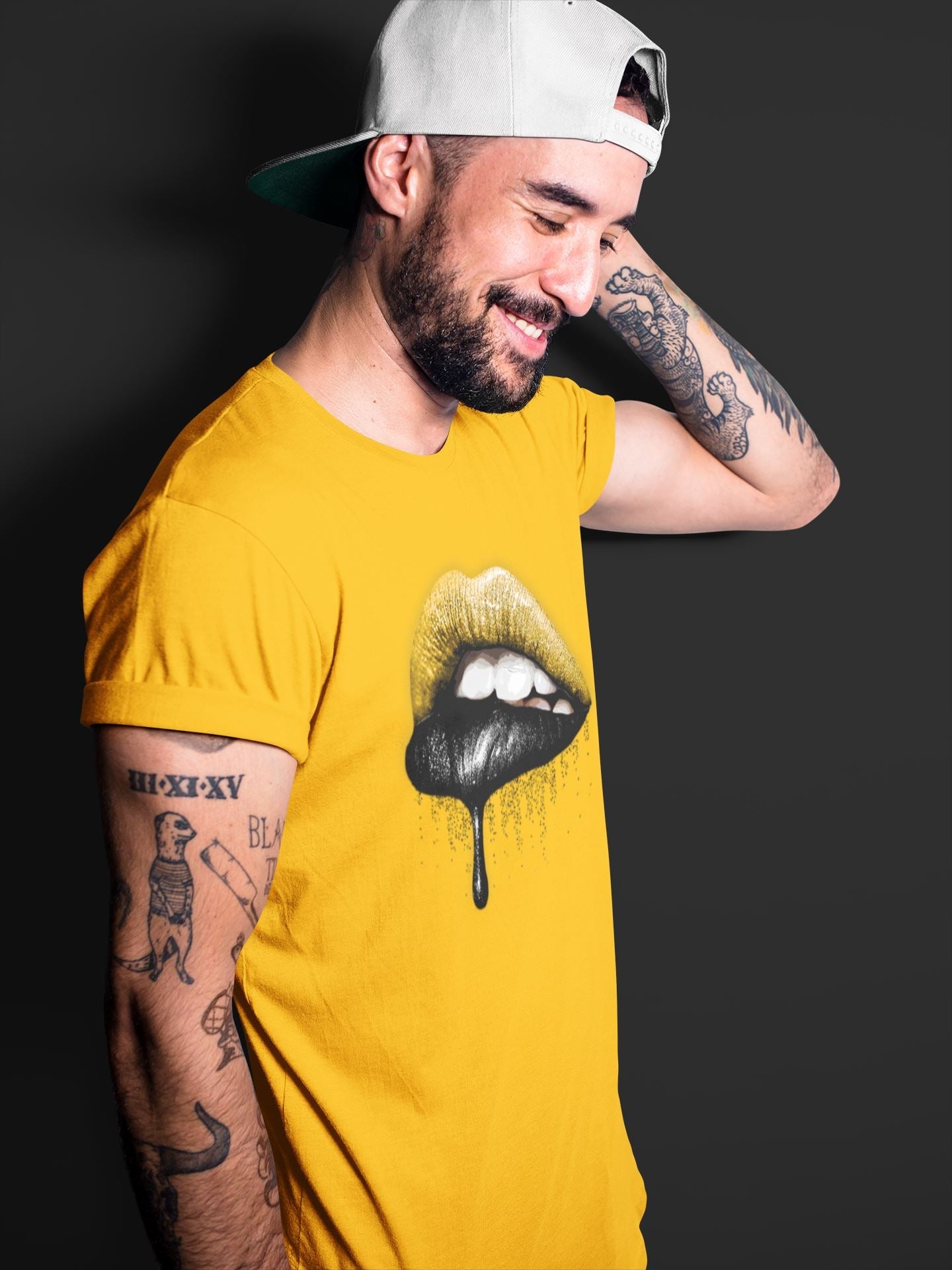 Dripping Lips Unisex Tops - Dunk Championship Goldenrod