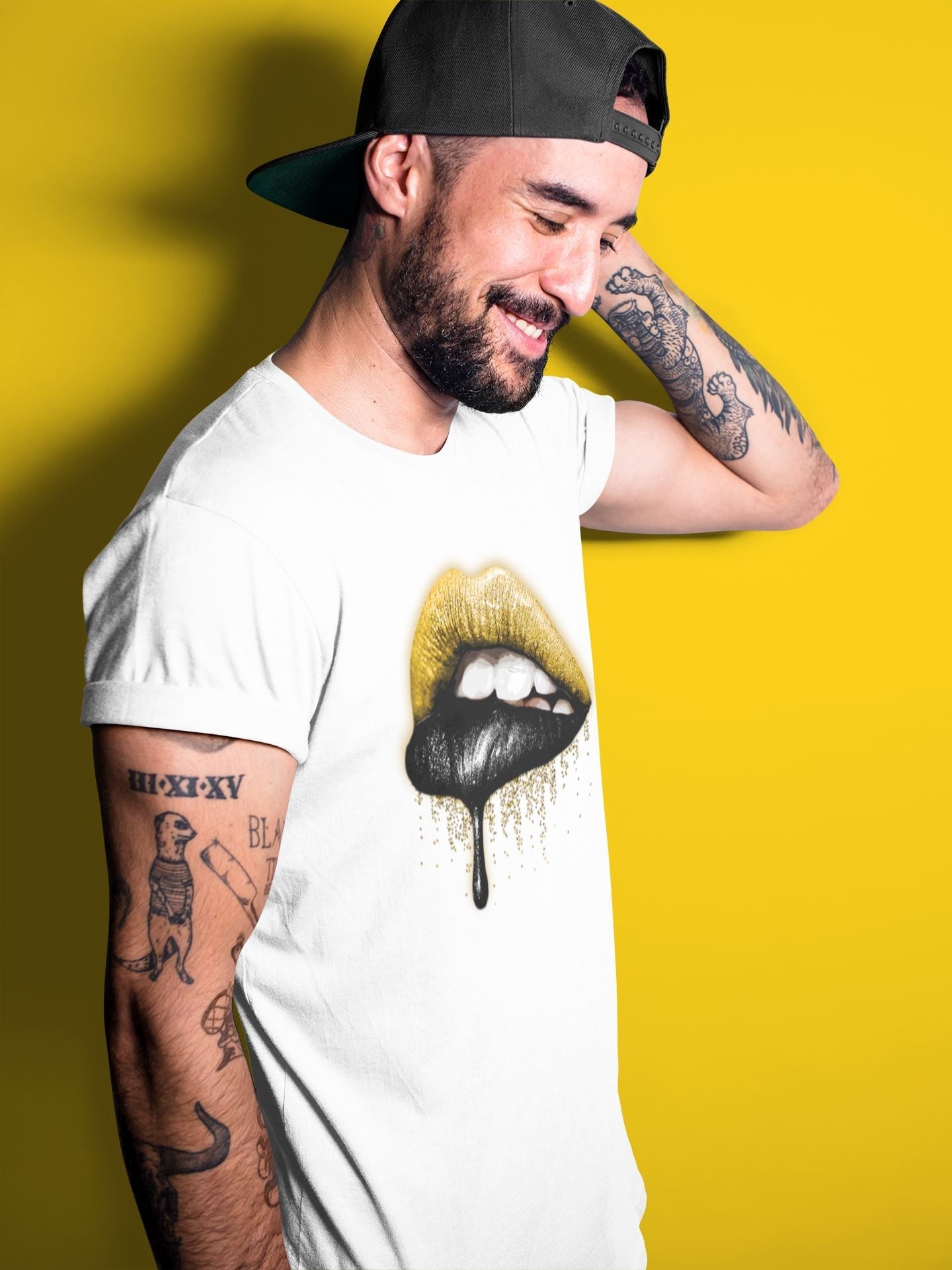 Dripping Lips Unisex Tops - Dunk Championship Goldenrod