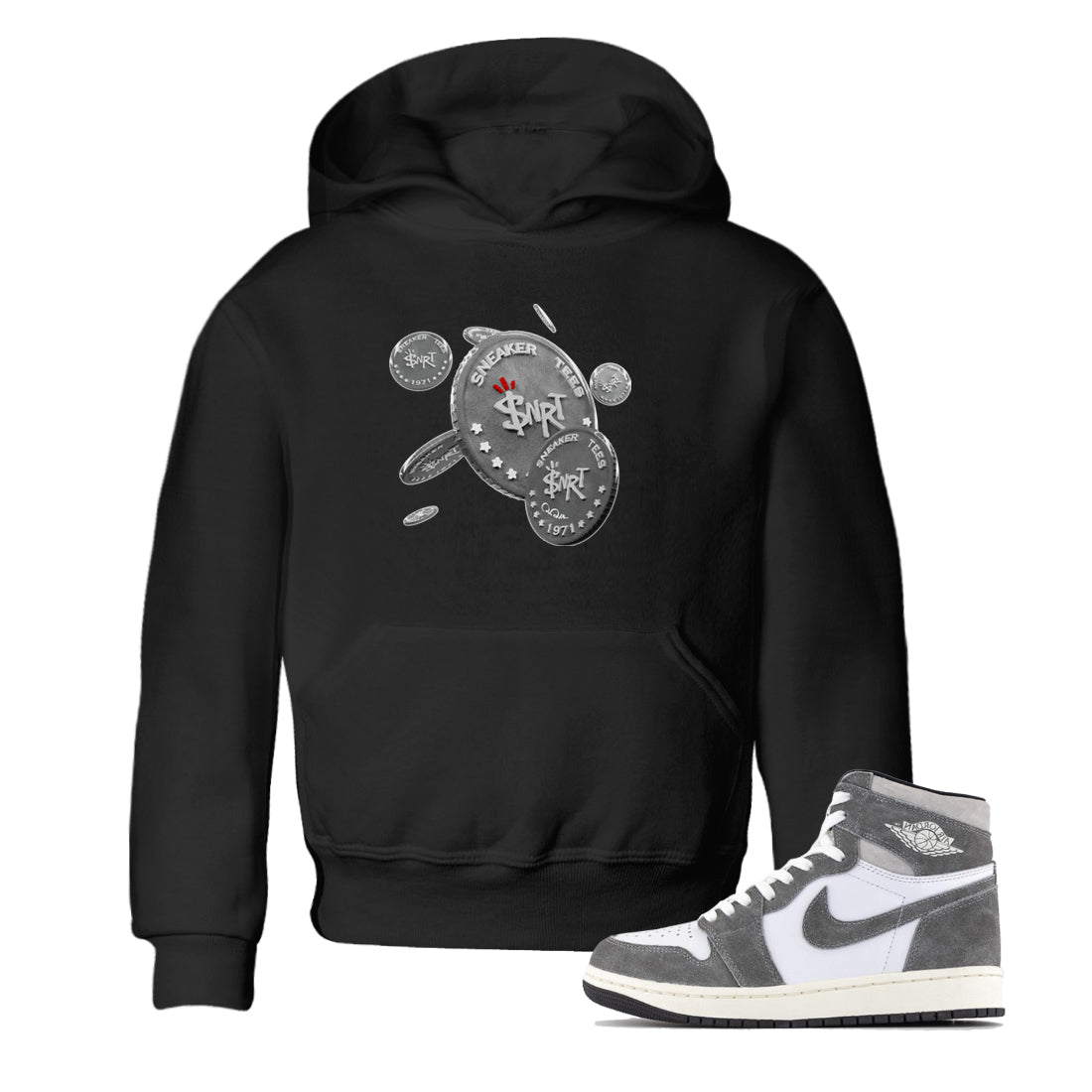 Drop Coin Kids Tops - Air Jordan 1 Washed Heritage