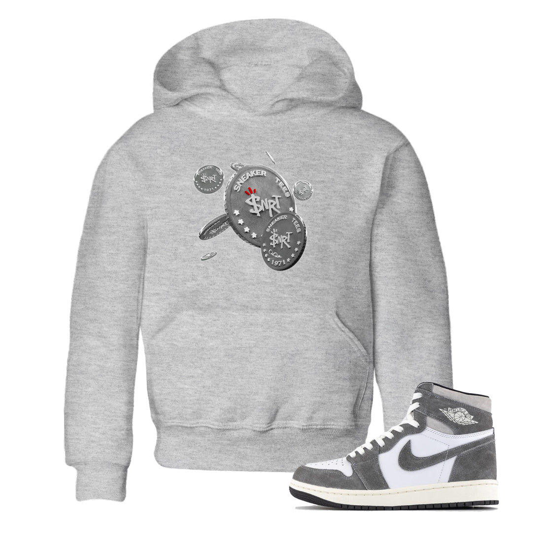 Drop Coin Kids Tops - Air Jordan 1 Washed Heritage