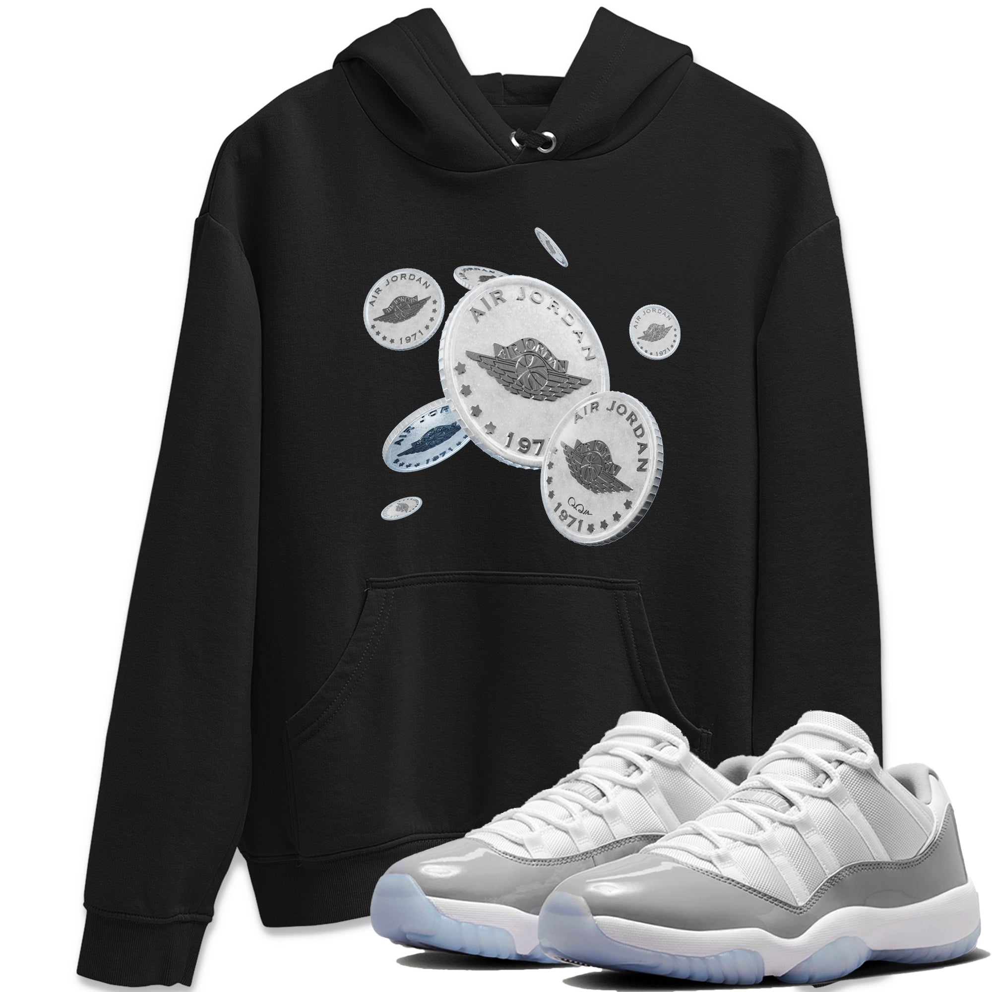 Drop Coin Unisex Tops - Air Jordan 11 White Cement
